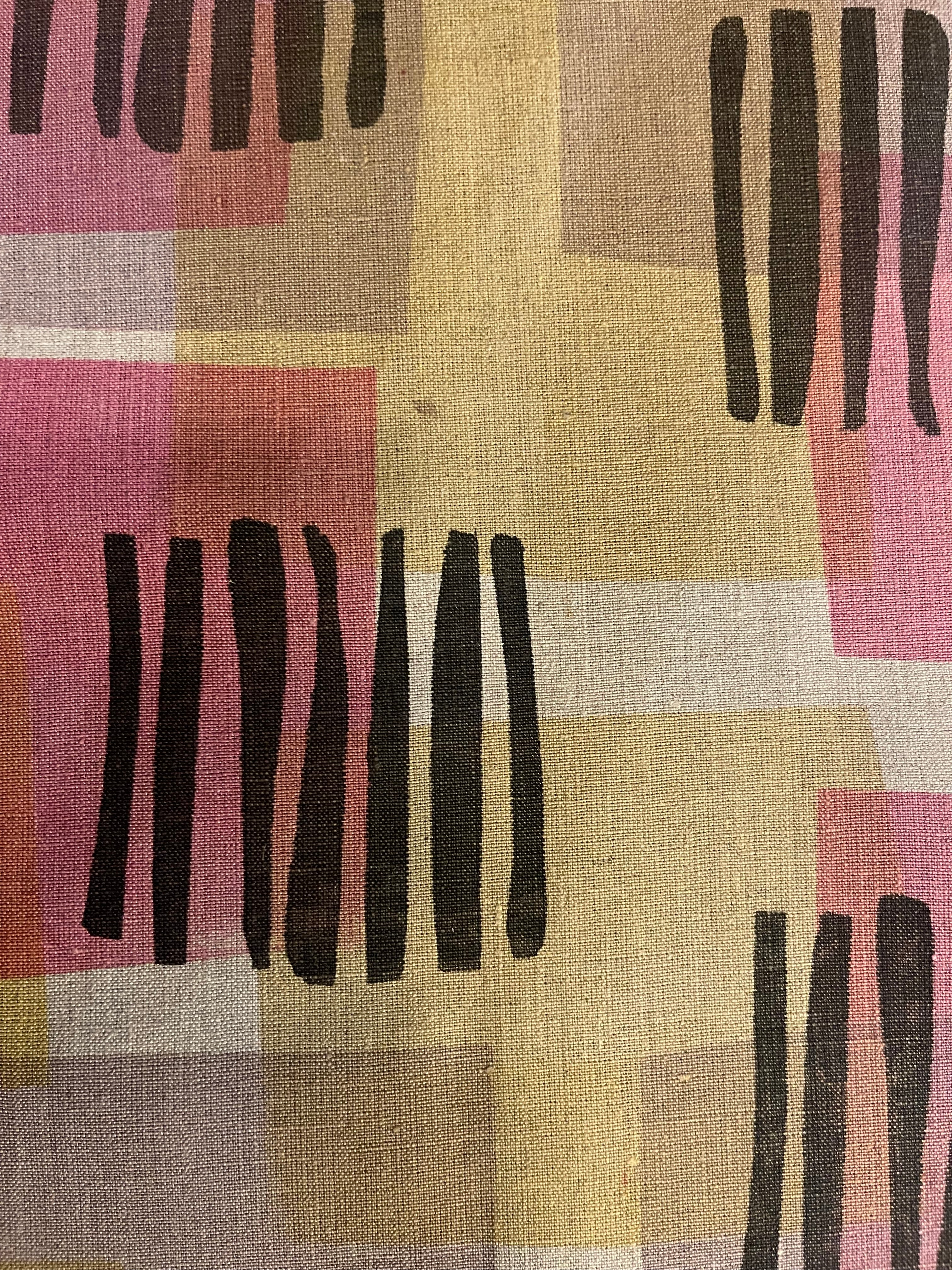 Table runner - Gold rose and grey lines