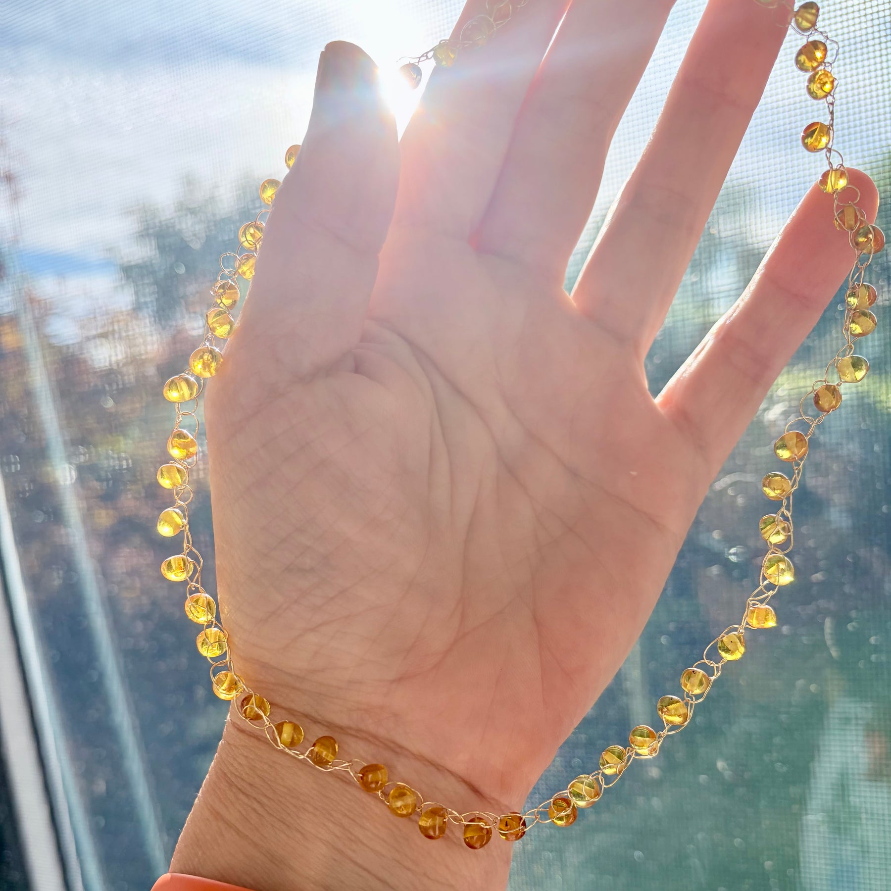 “ Sunrise” Rare Lemon Baltic Amber  Necklace