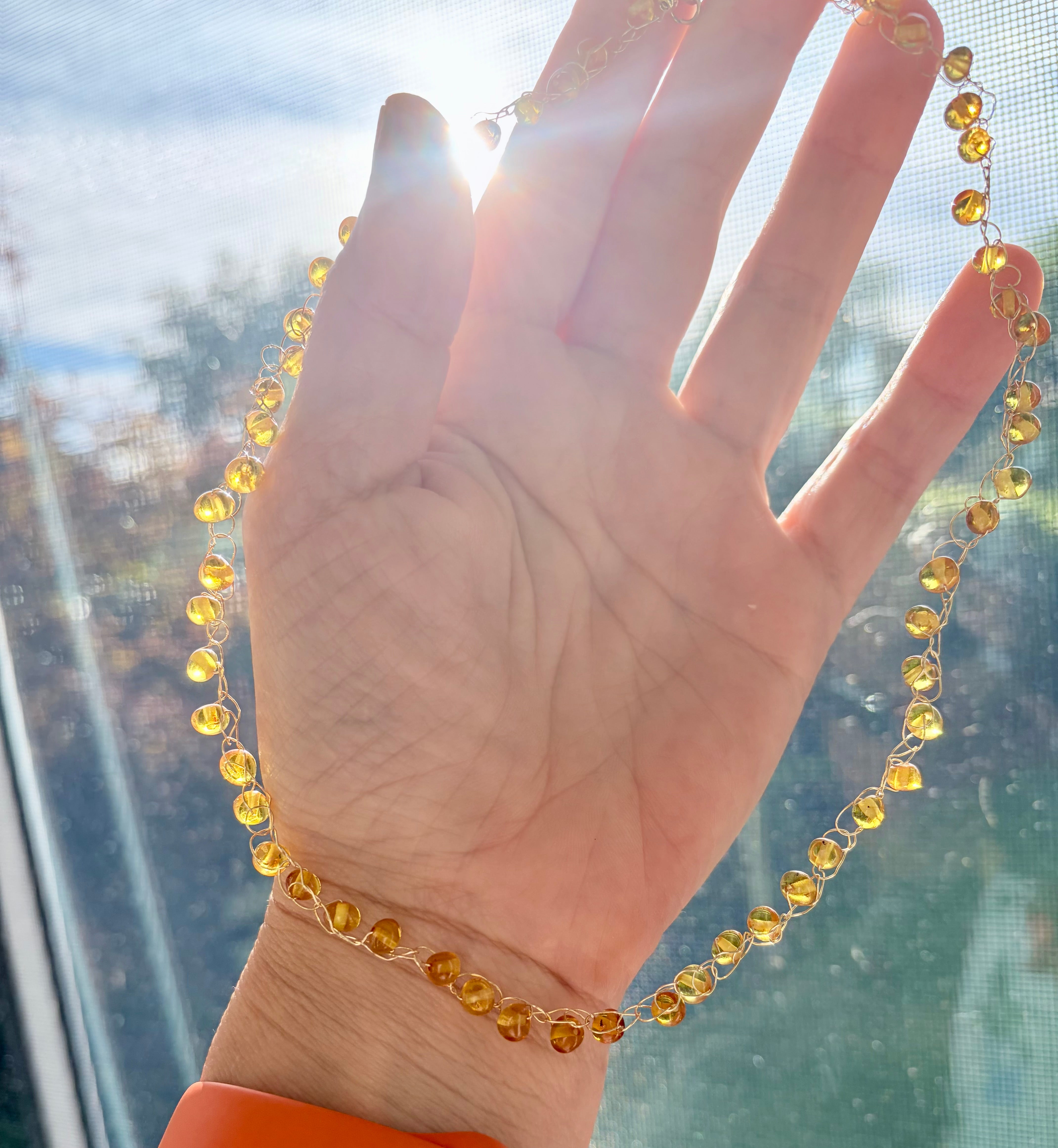 “ Sunrise” Rare Lemon Baltic Amber  Necklace