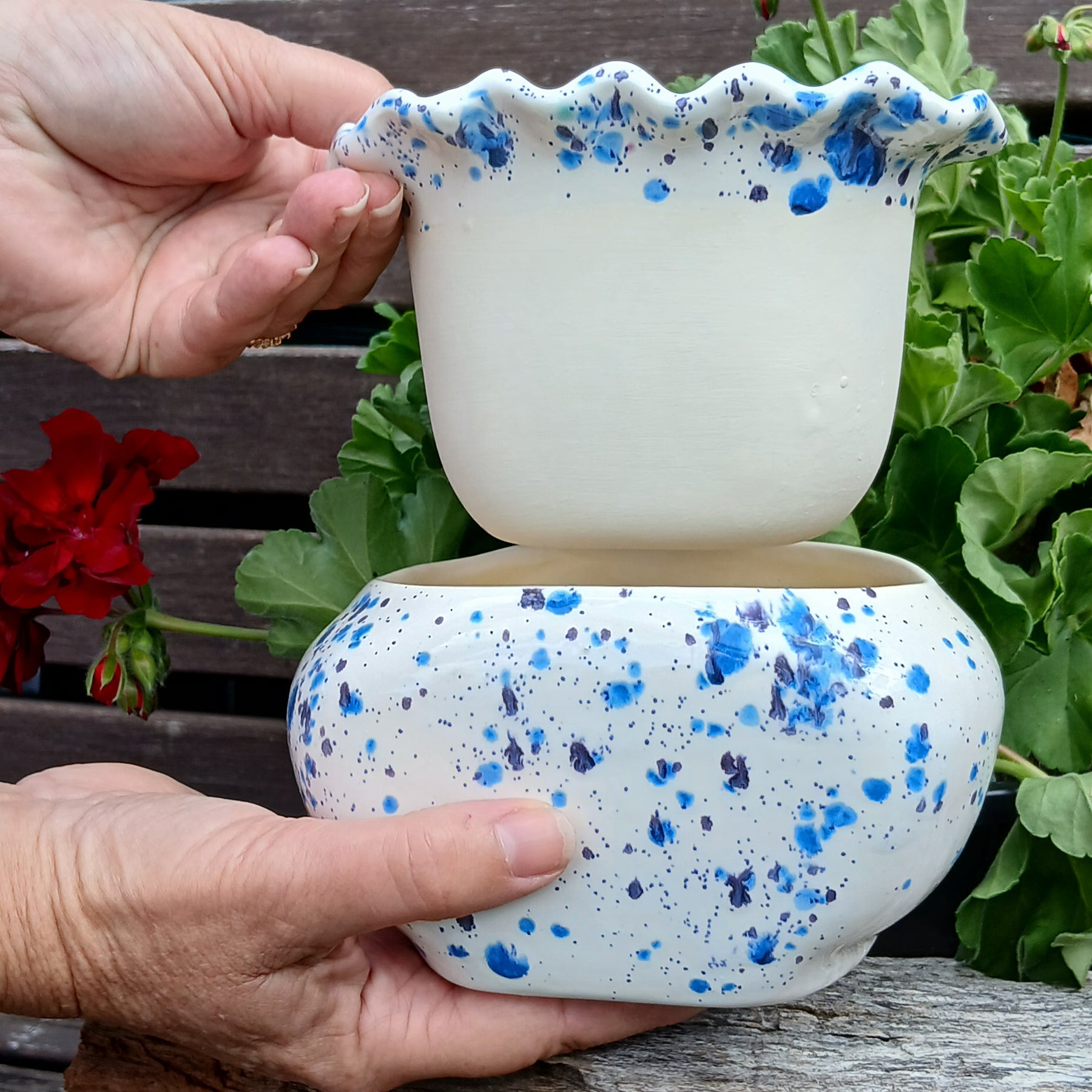 Ceramic African Violet Pot Self watering