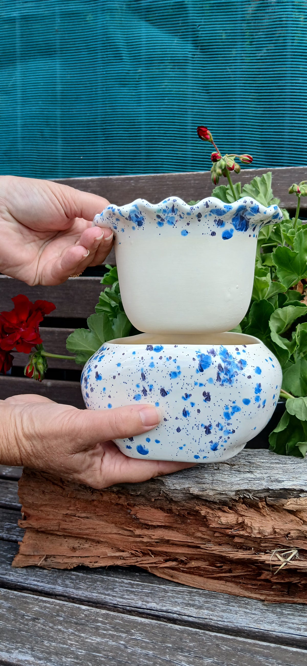 Ceramic African Violet Pot Self watering
