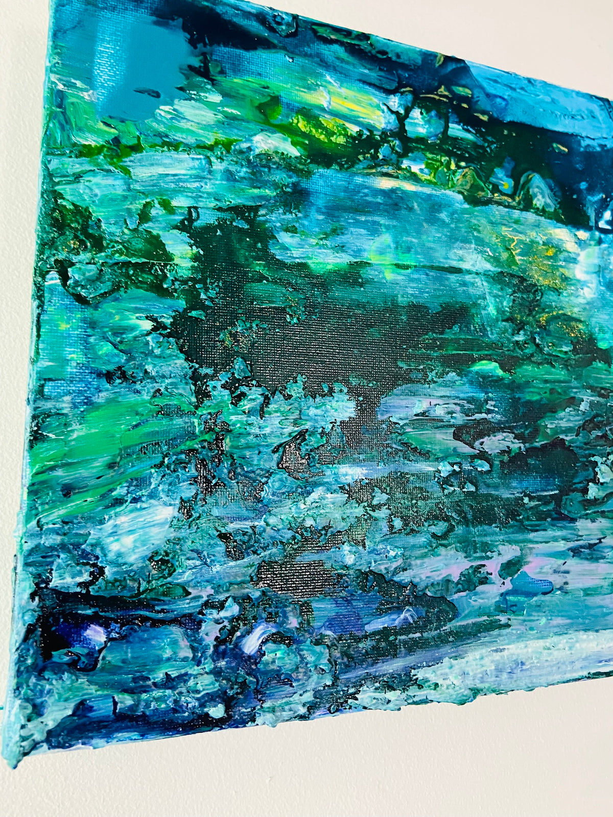 Water Lilies Encore Painting, Abstract Acrylic Wall Art by Margo Humphries