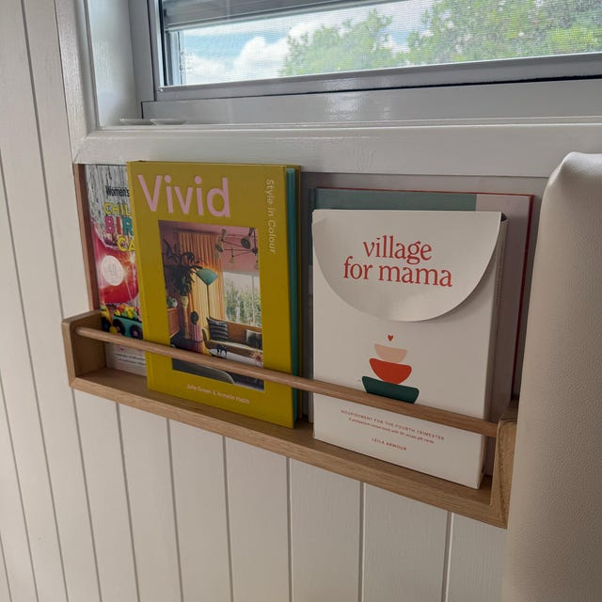 Tasmanian Oak Kids Bookshelf. Spice rack.