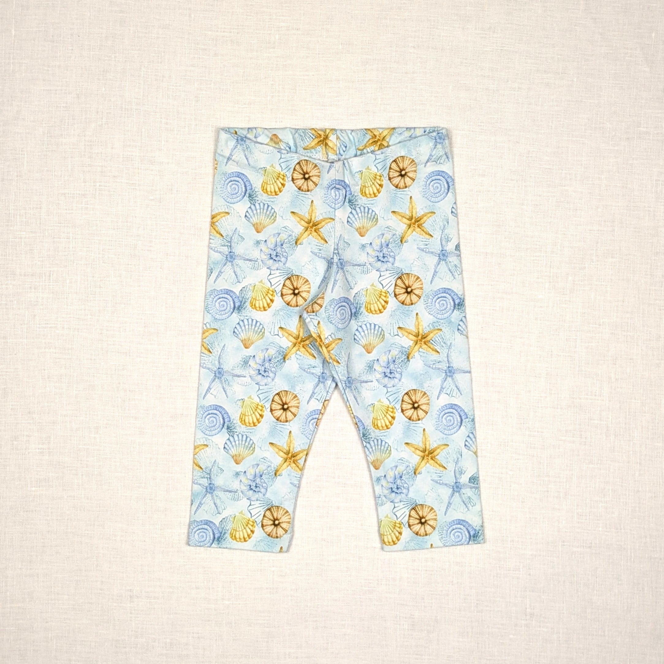 Handmade 3/4 Leggings for active kids | Sea Shell Collection | sizes 00-8