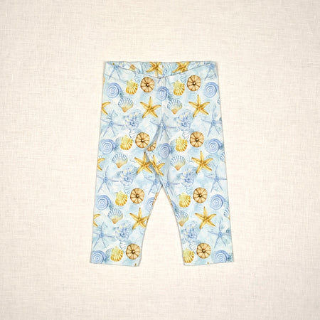Handmade 3/4 Leggings for active kids | Sea Shell Collection | sizes 00-8