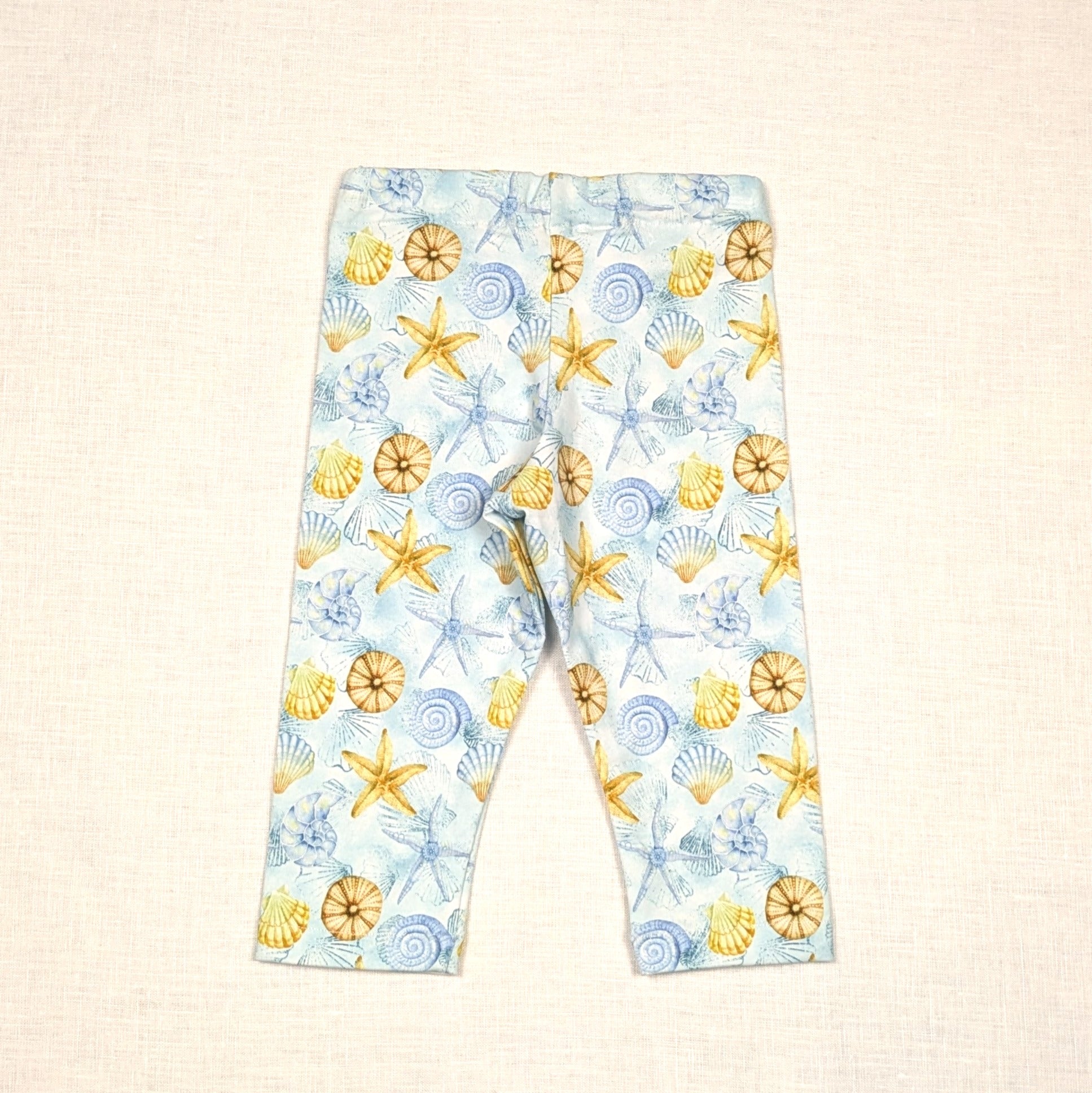 Handmade 3/4 Leggings for active kids | Sea Shell Collection | sizes 00-8