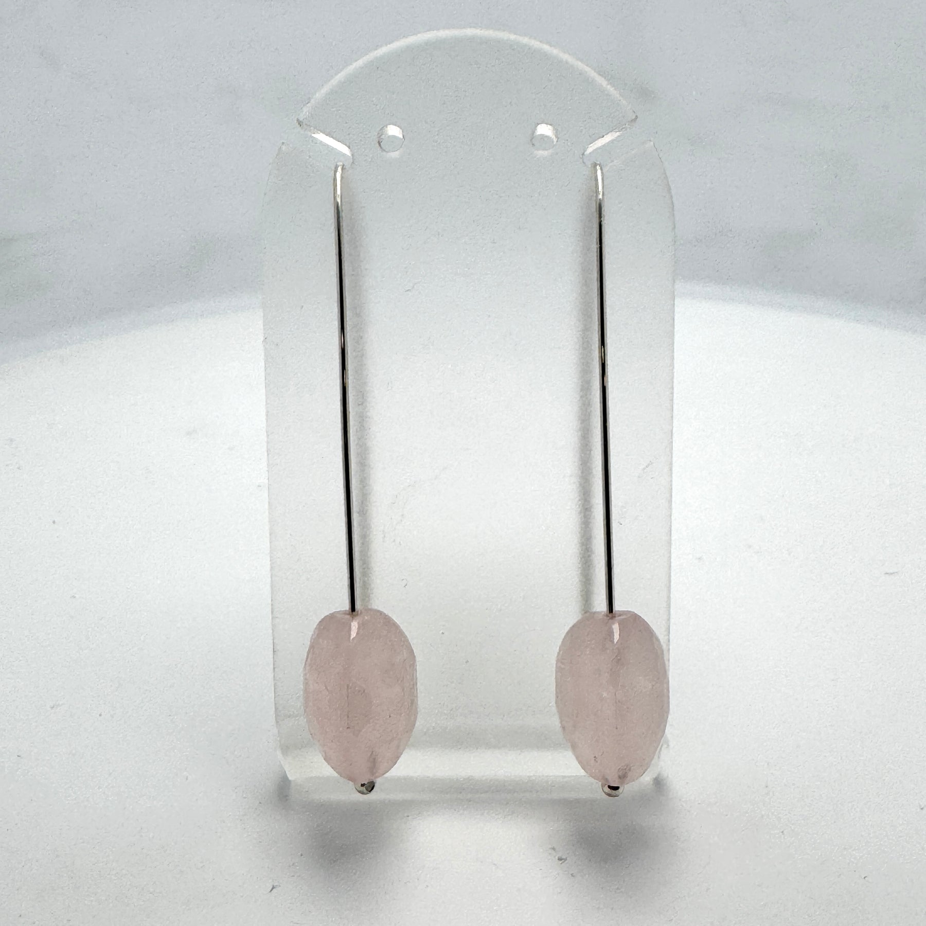 Tam- faceted rose quartz earrings