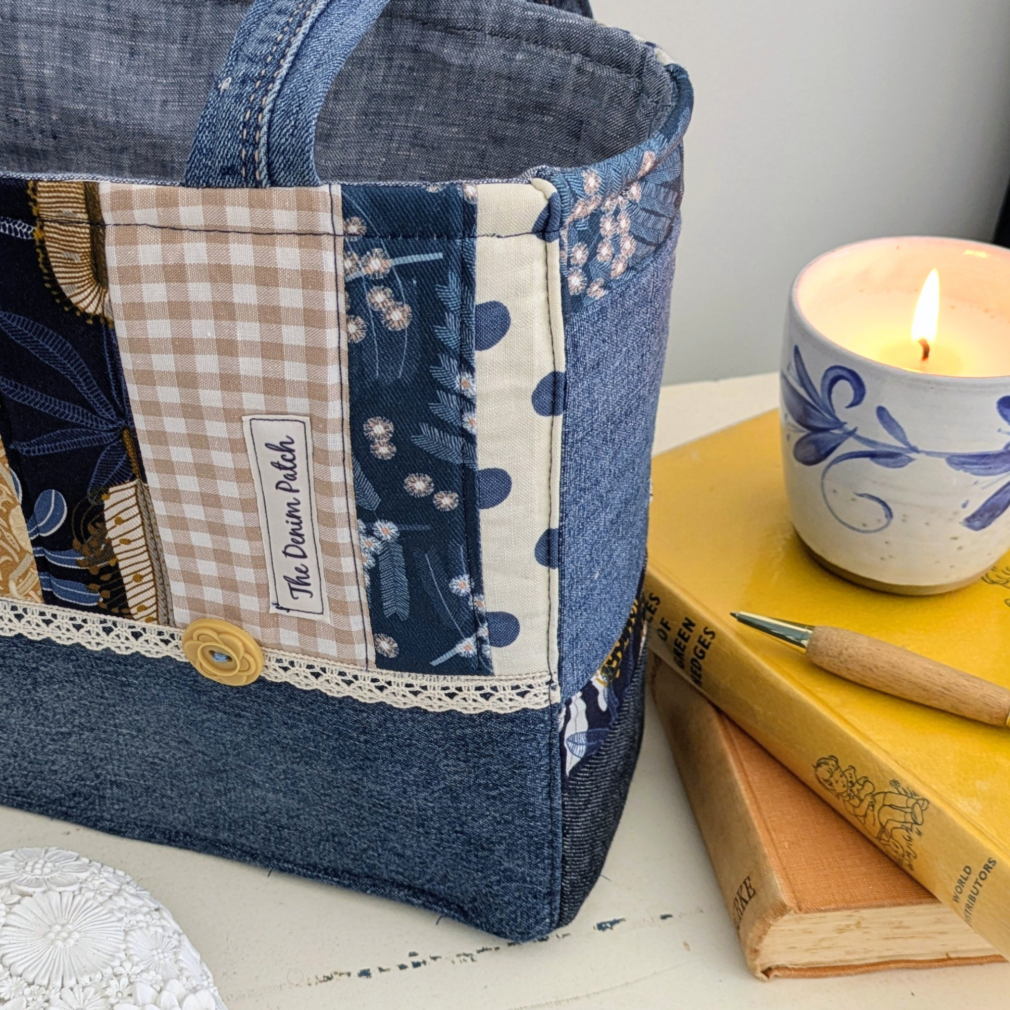 Chubby Tote, Shoulder bag, Upcycled Denim
