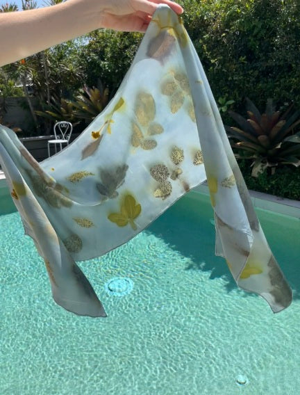 Mist & Memory – Botanical Luxurious Pure Silk Scarf