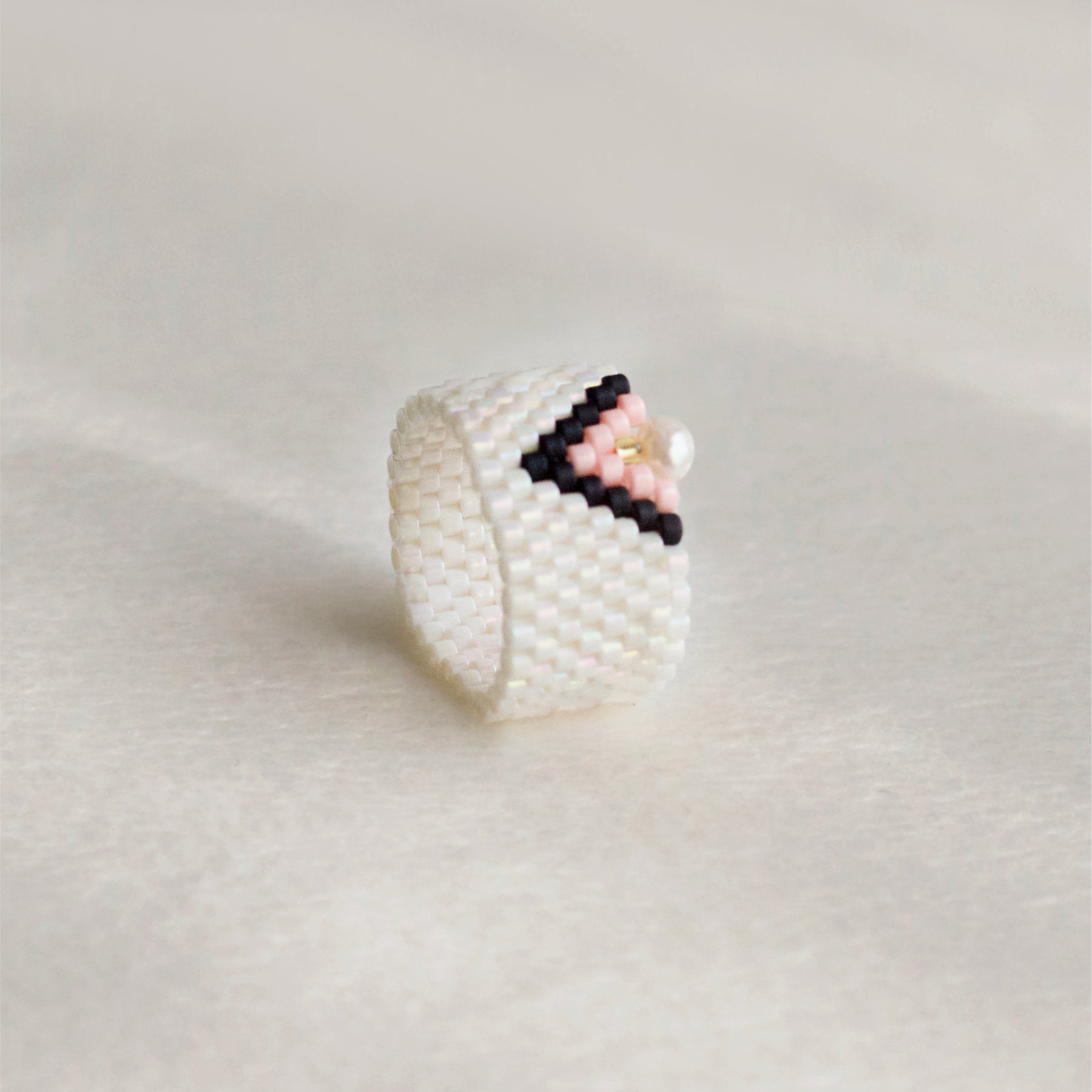 Customised Beaded Geometric Ring