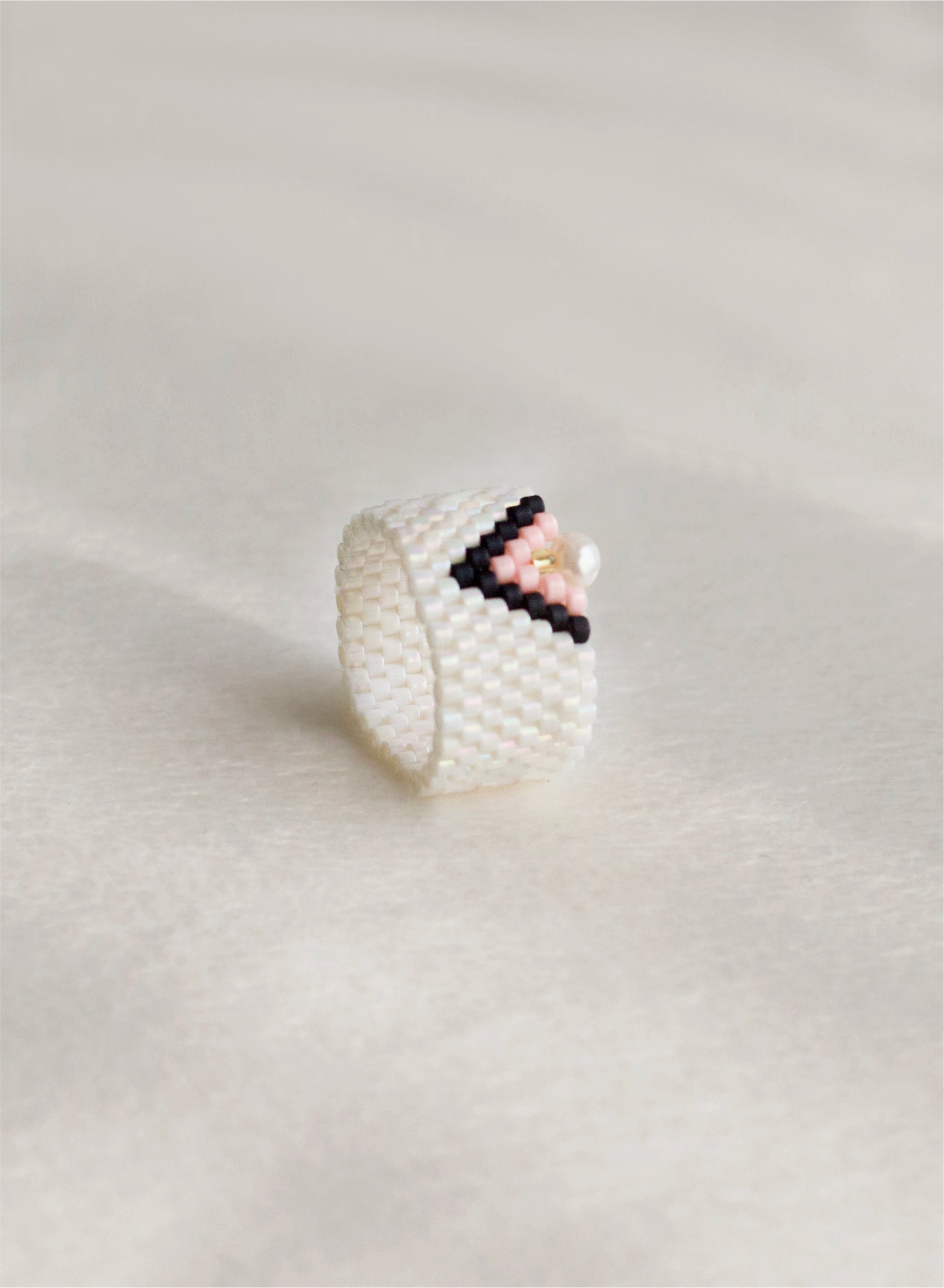 Customised Beaded Geometric Ring