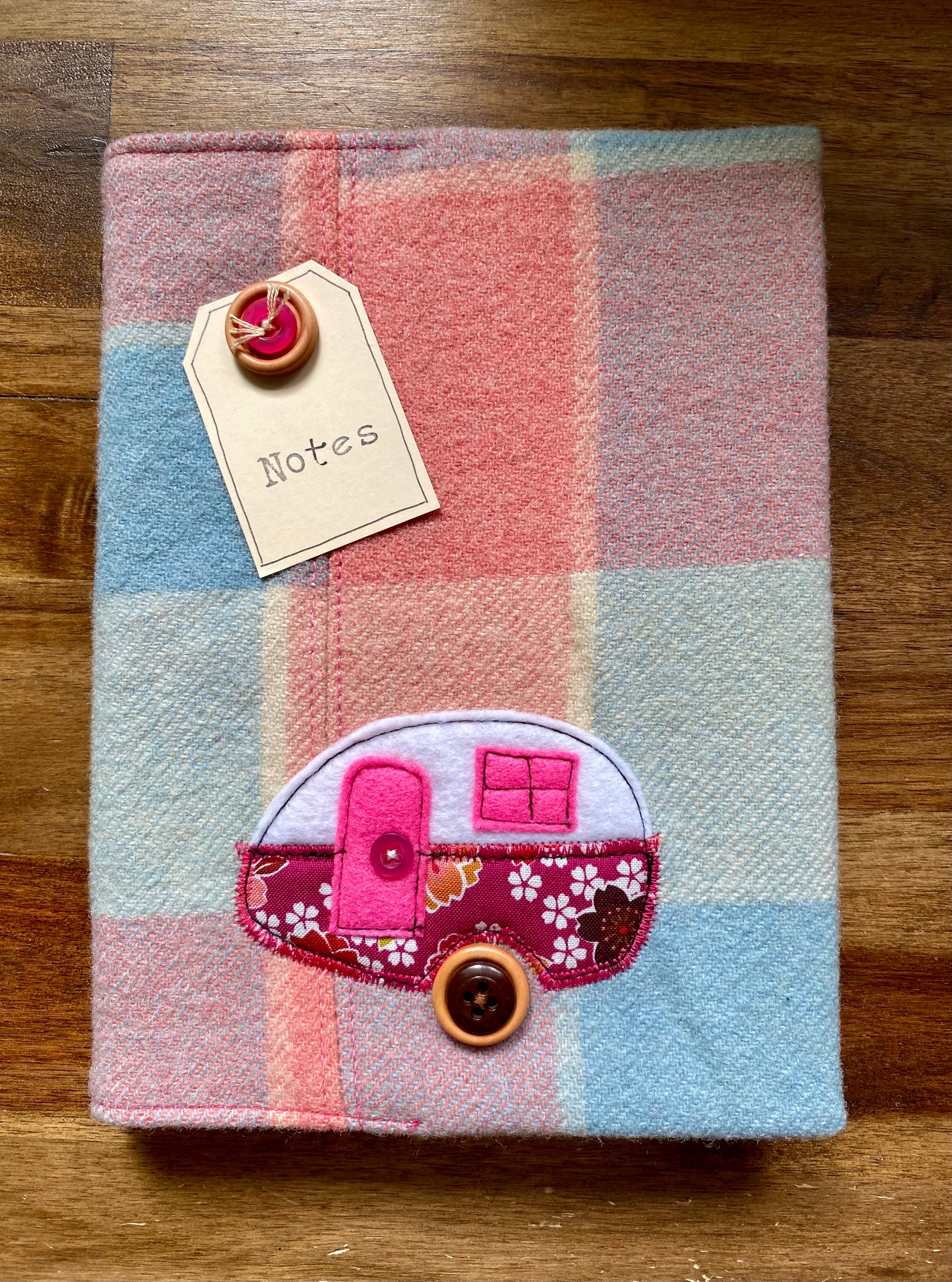 A5 Upcycled Notebook Caravan - Pink