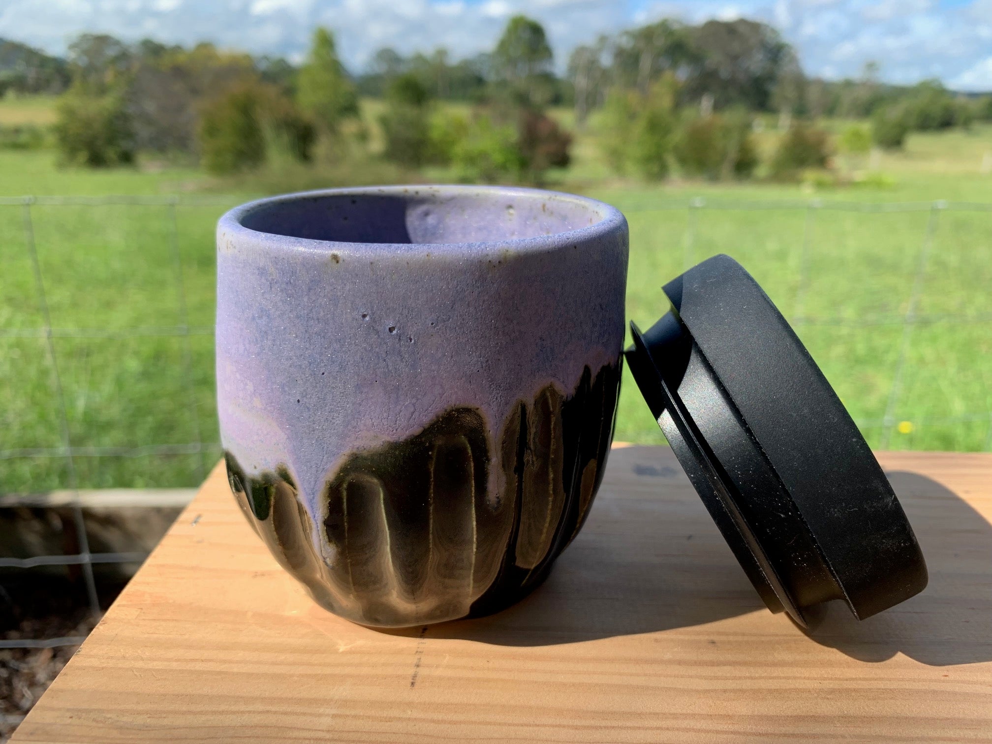 Handmade Ceramic Travel Mug - Purple Frost