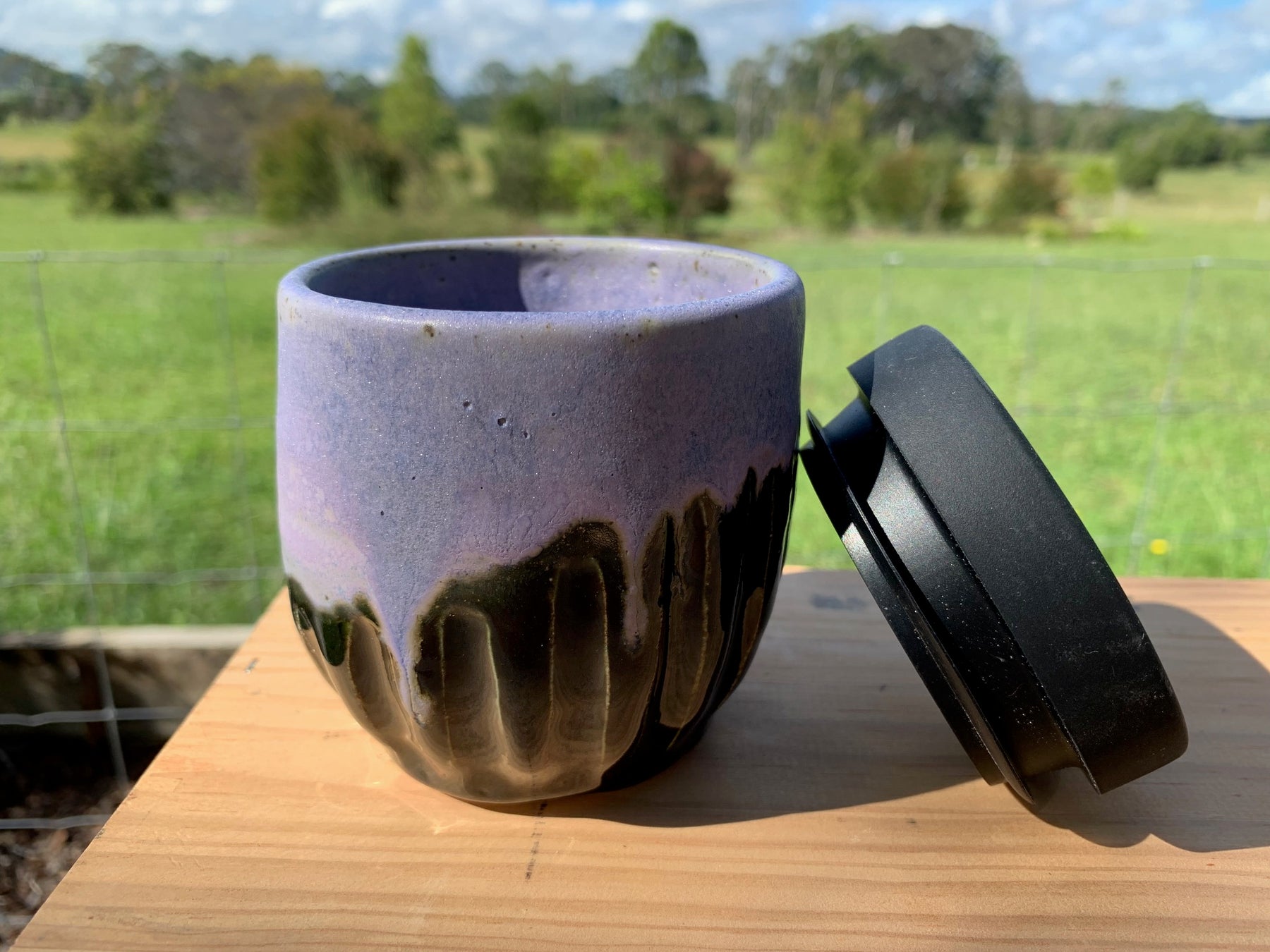 Handmade Ceramic Travel Mug - Purple Frost