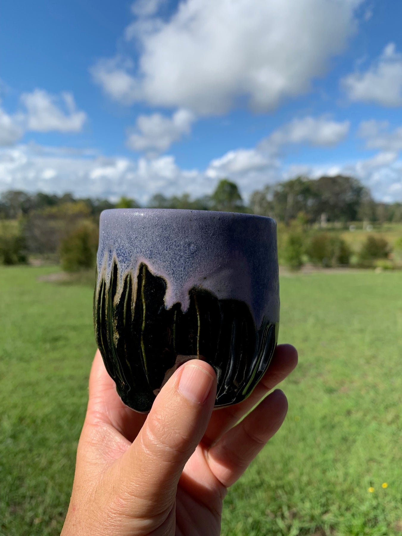 Handmade Ceramic Travel Mug - Purple Frost
