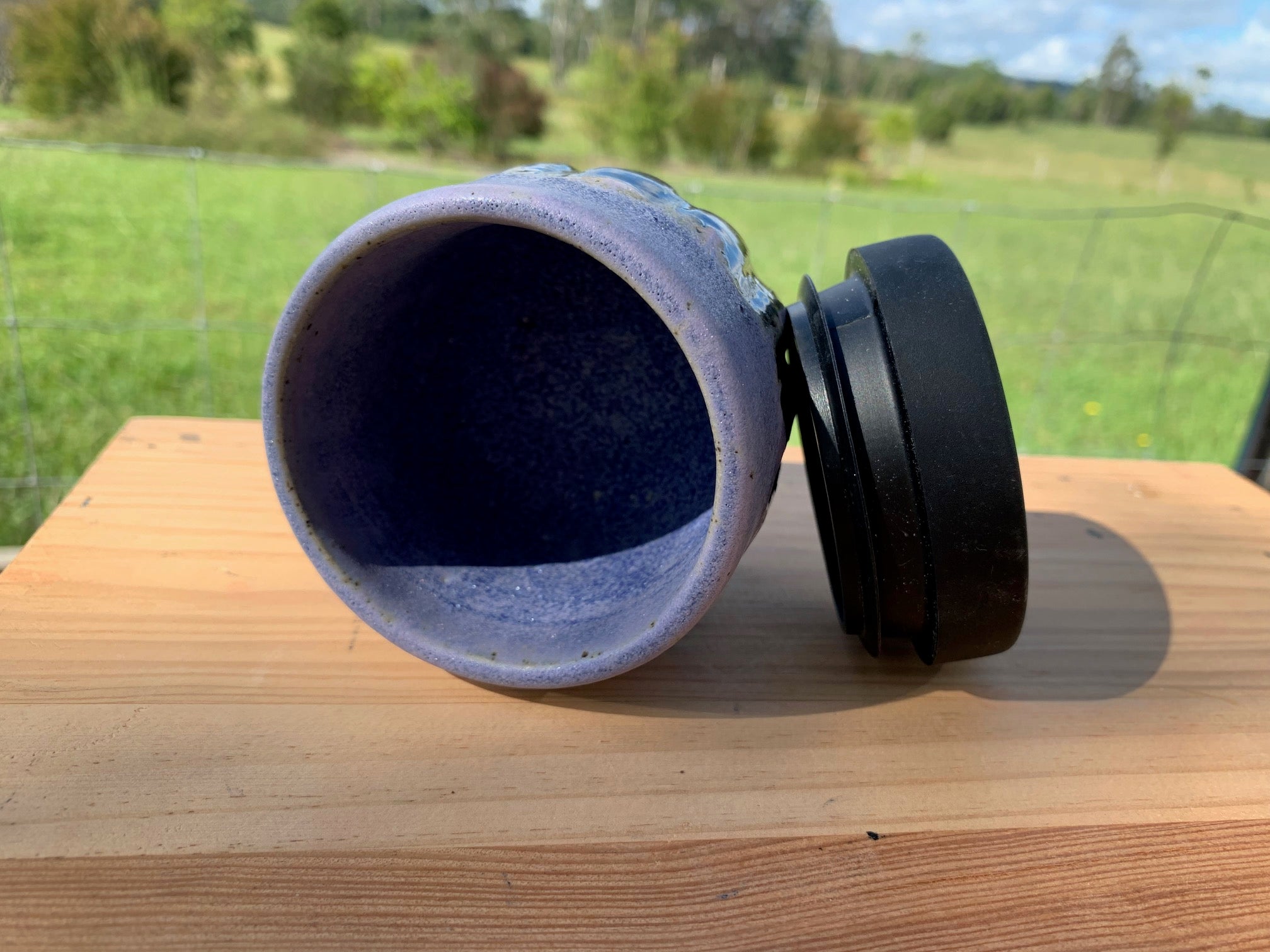 Handmade Ceramic Travel Mug - Purple Frost