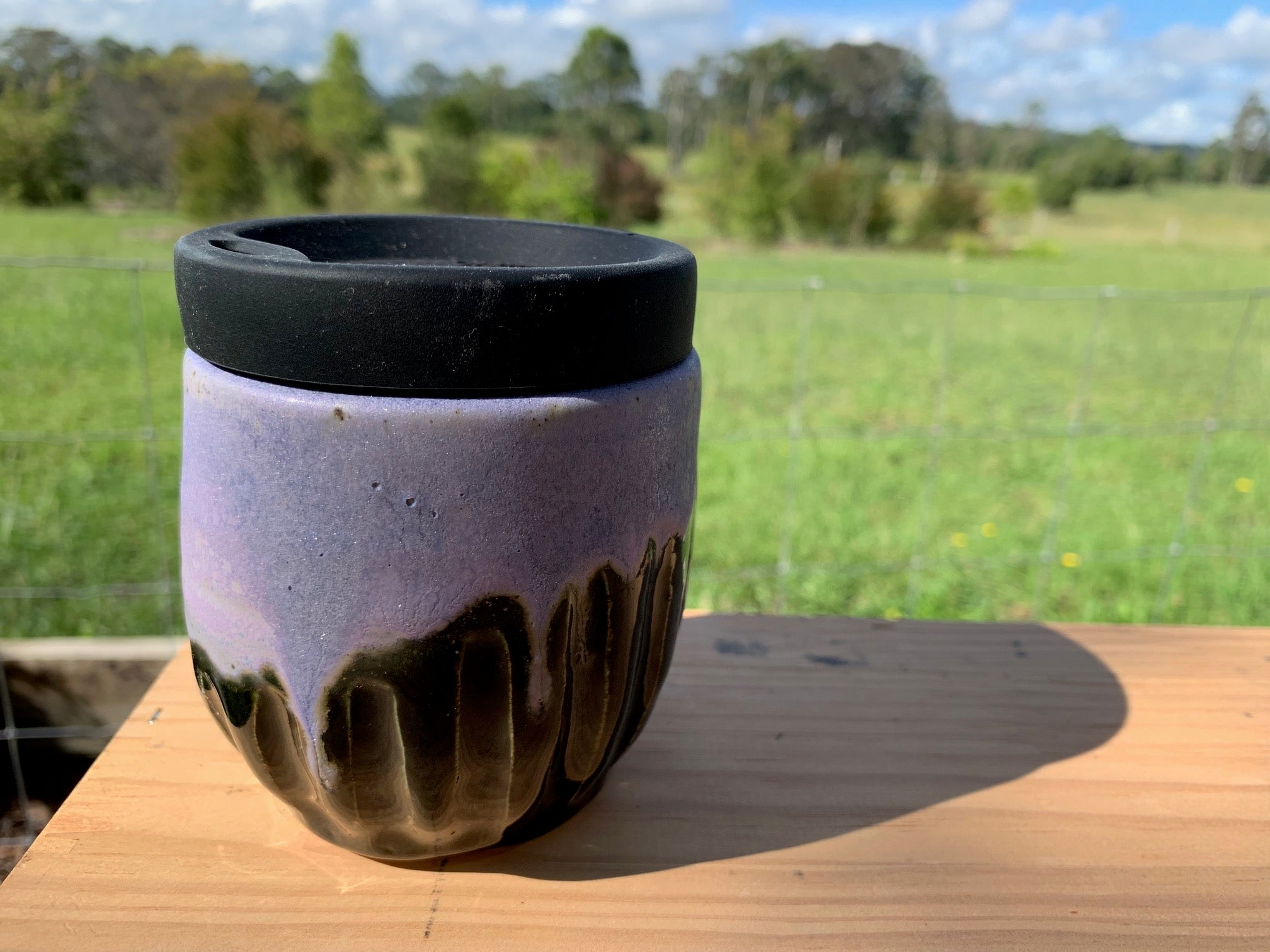 Handmade Ceramic Travel Mug - Purple Frost