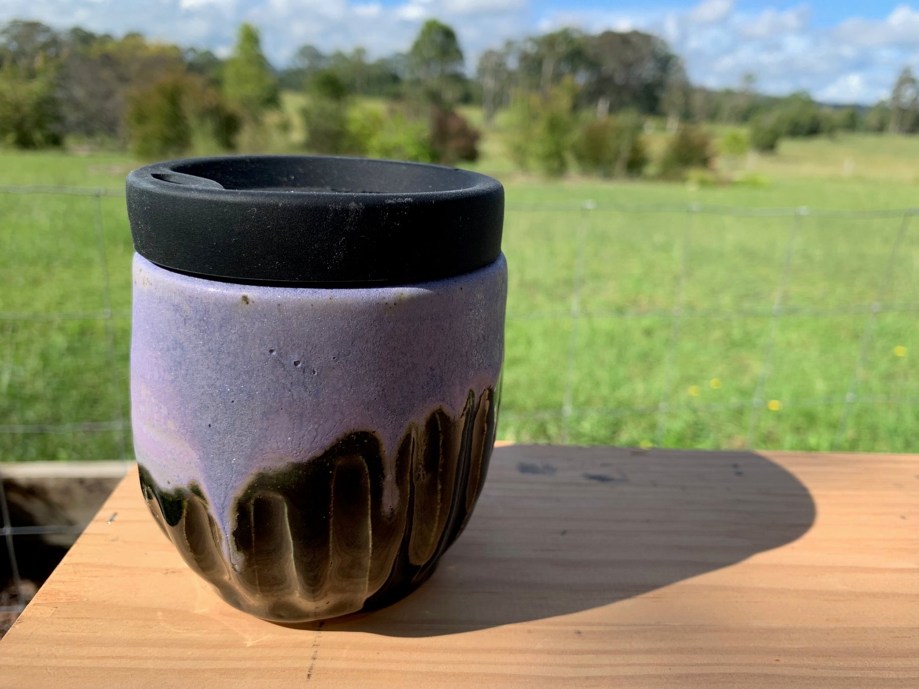 Handmade Ceramic Travel Mug - Purple Frost