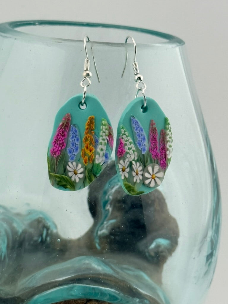 Handmade Spring Wildflower Polymer Clay Earrings