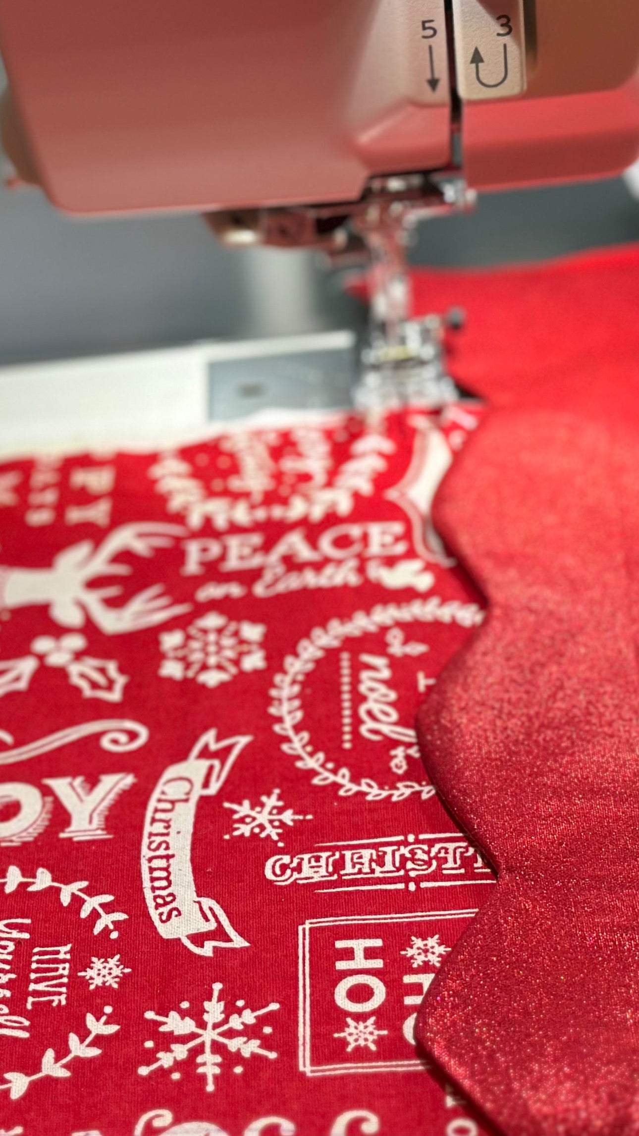 Handmade quilted Christmas stockings personalise with name or initials