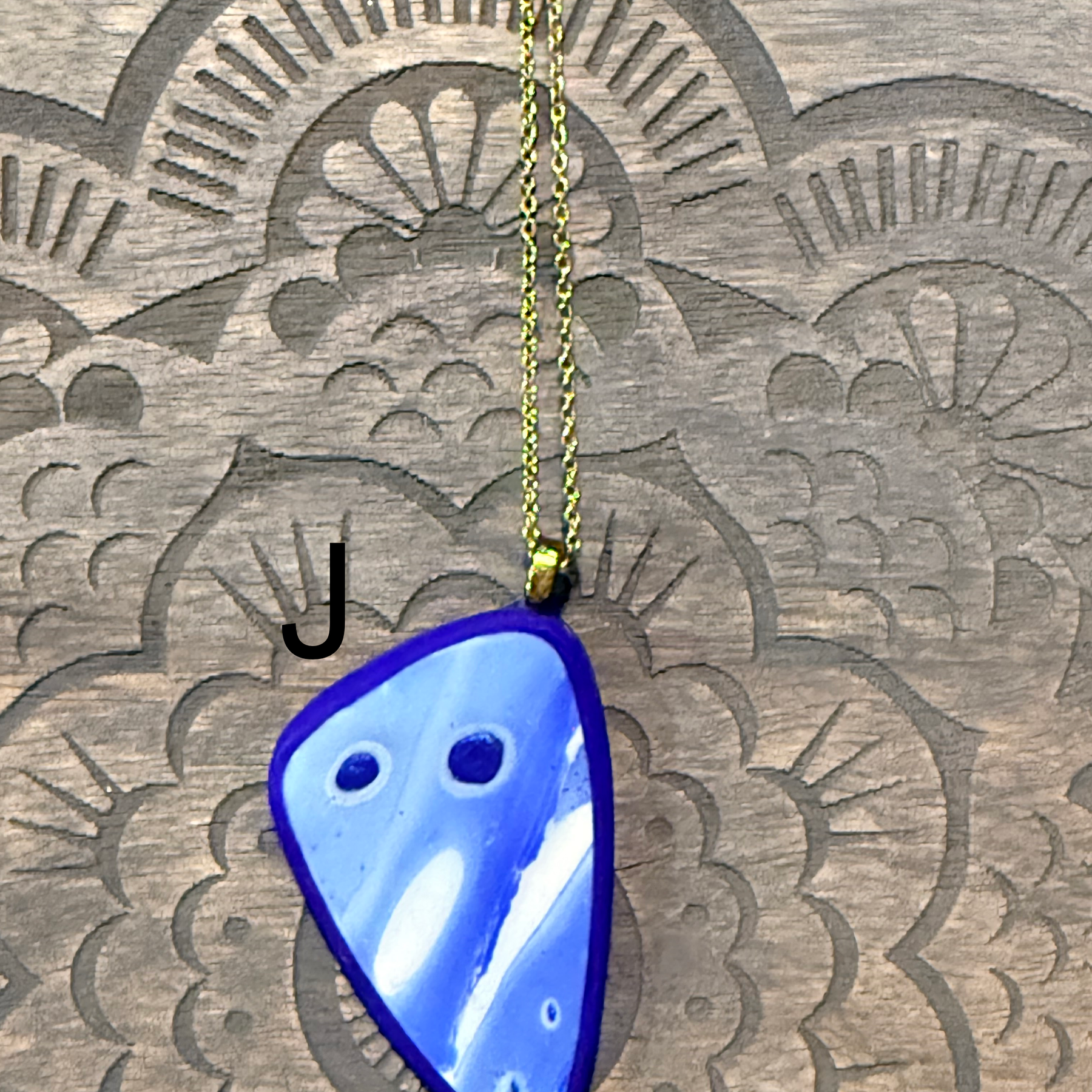 Galaxy Collection Polymer Clay Pendant Necklaces | Handmade Blue Abstract Statement Jewellery