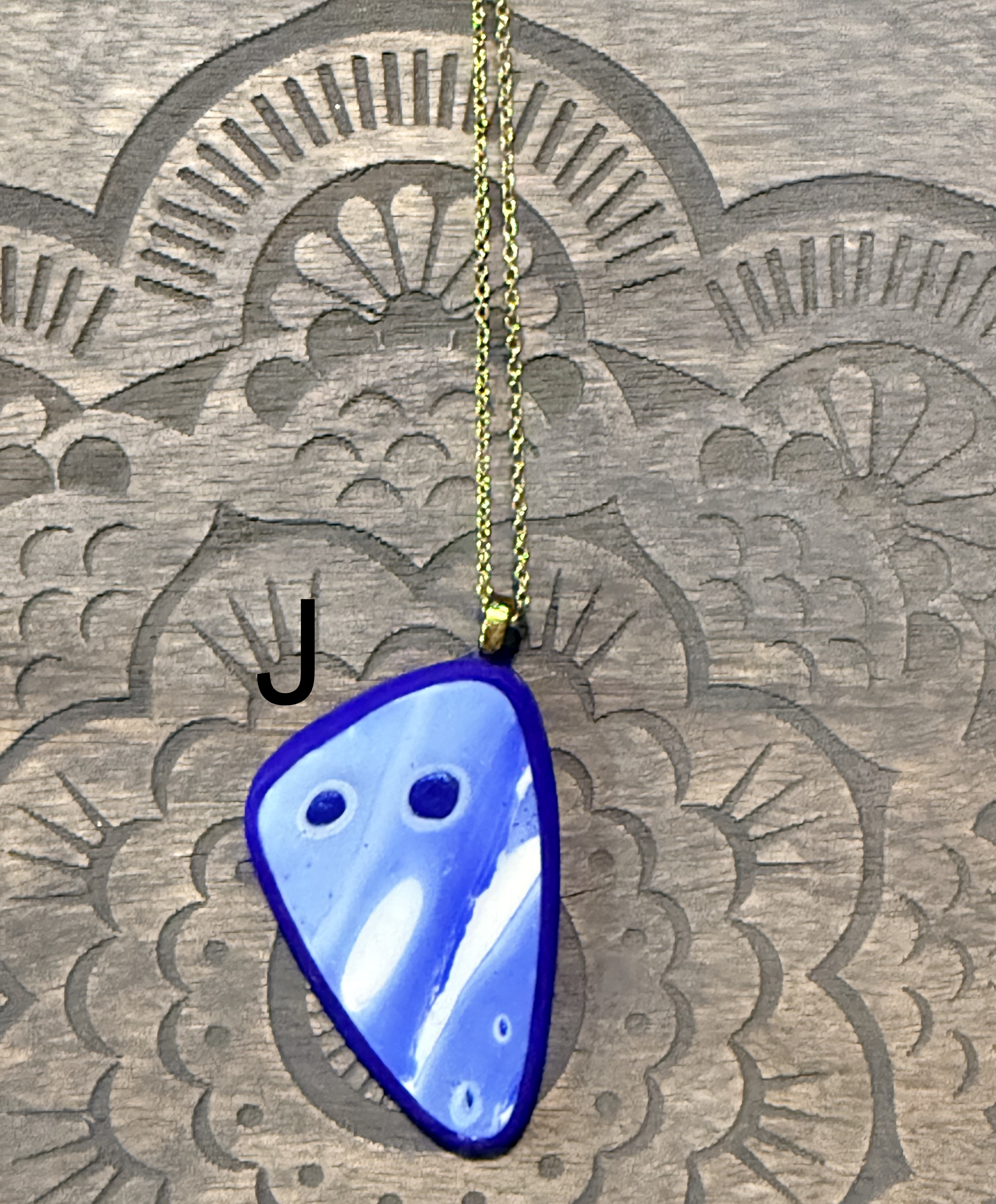 Galaxy Collection Polymer Clay Pendant Necklaces | Handmade Blue Abstract Statement Jewellery