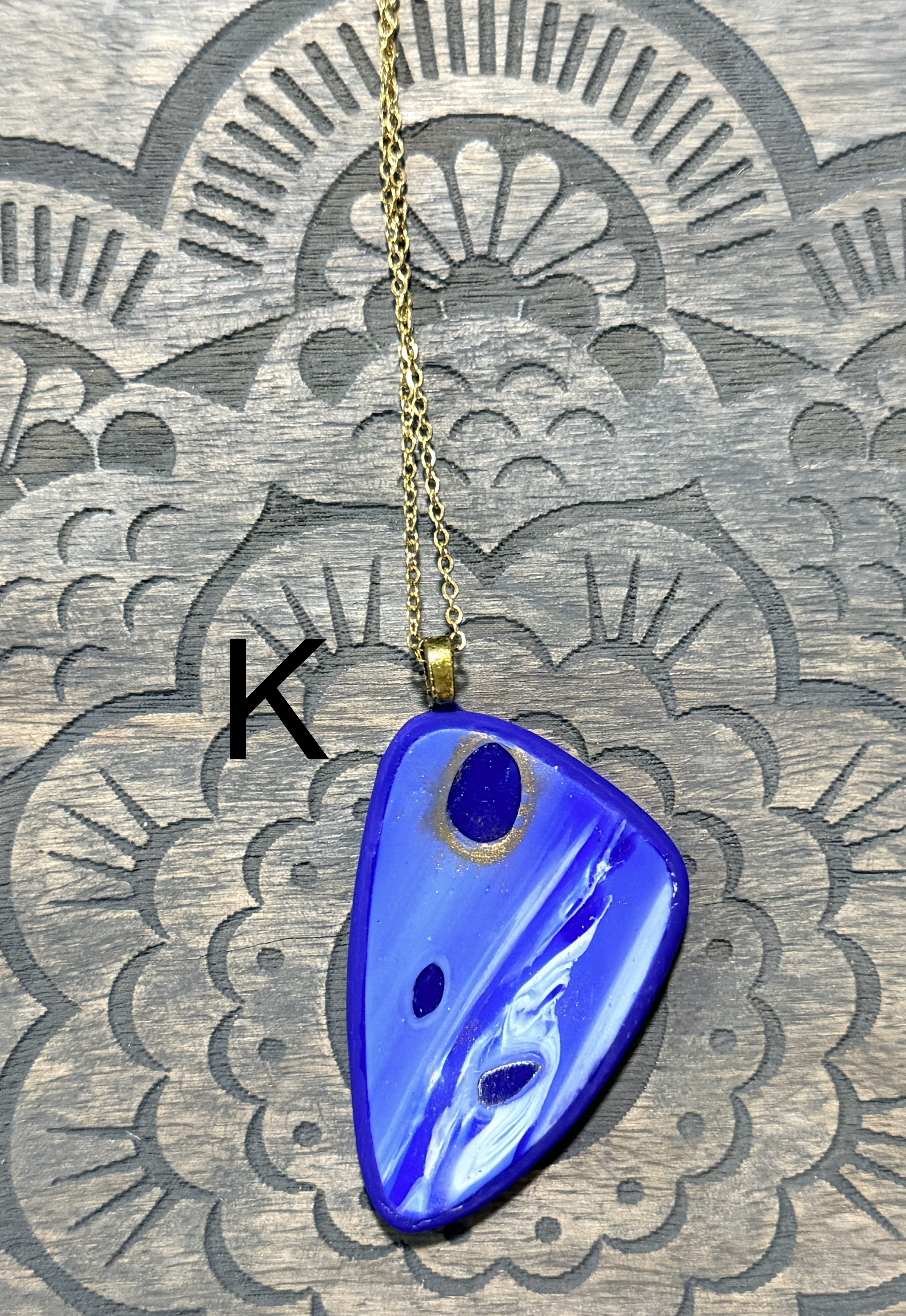 Galaxy Collection Polymer Clay Pendant Necklaces | Handmade Blue Abstract Statement Jewellery
