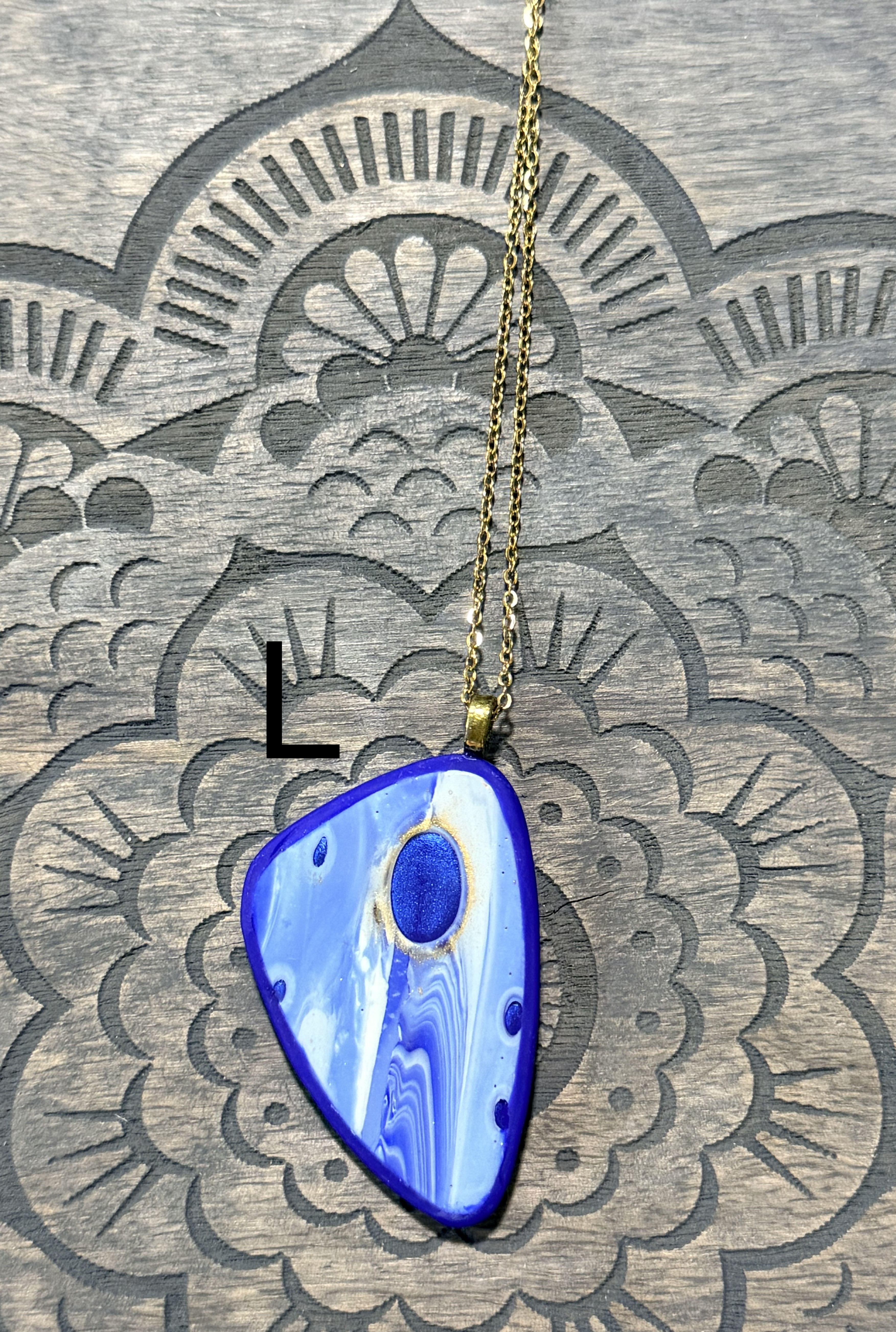 Galaxy Collection Polymer Clay Pendant Necklaces | Handmade Blue Abstract Statement Jewellery