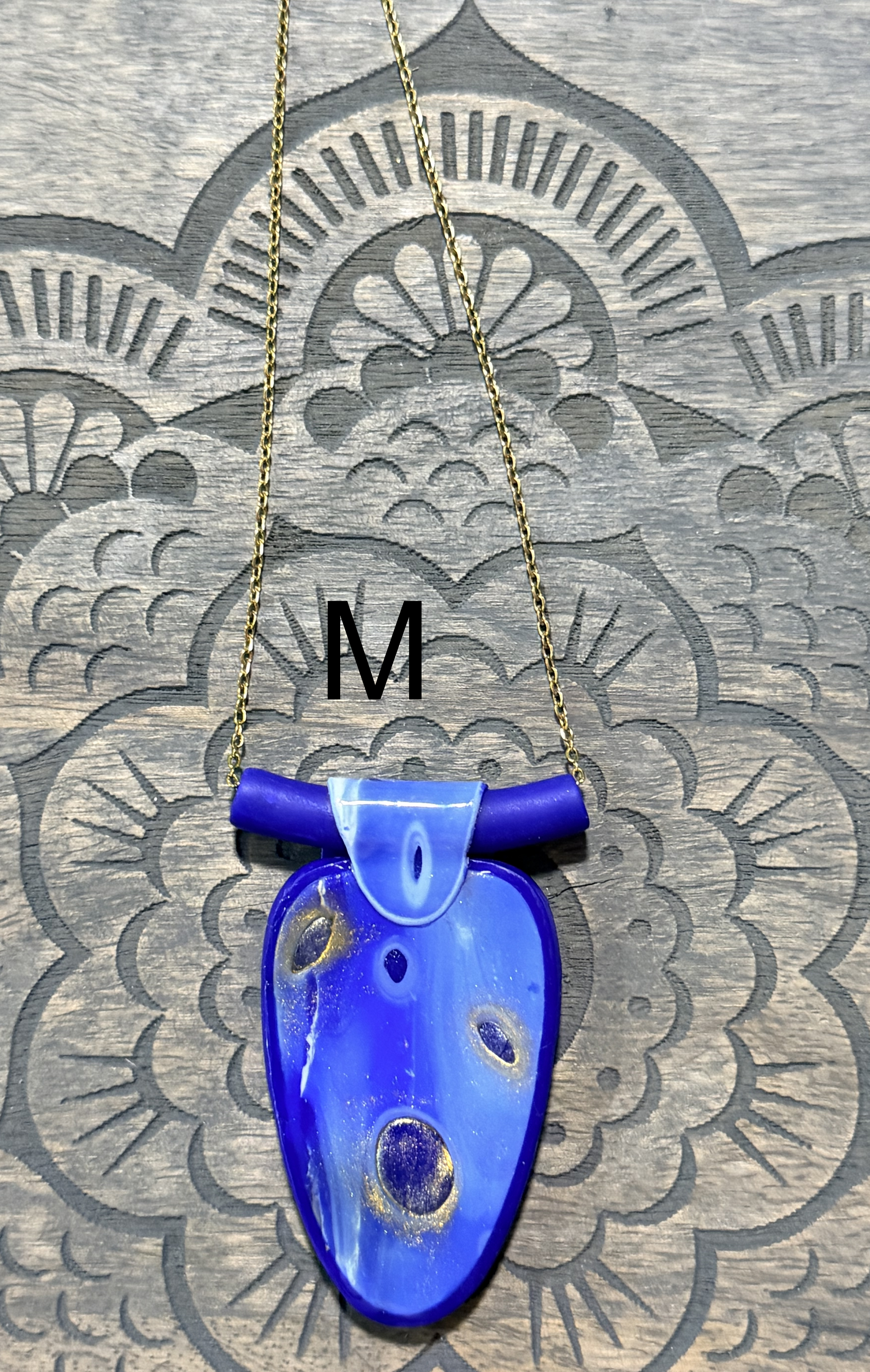 Galaxy Collection Polymer Clay Pendant Necklaces | Handmade Blue Abstract Statement Jewellery