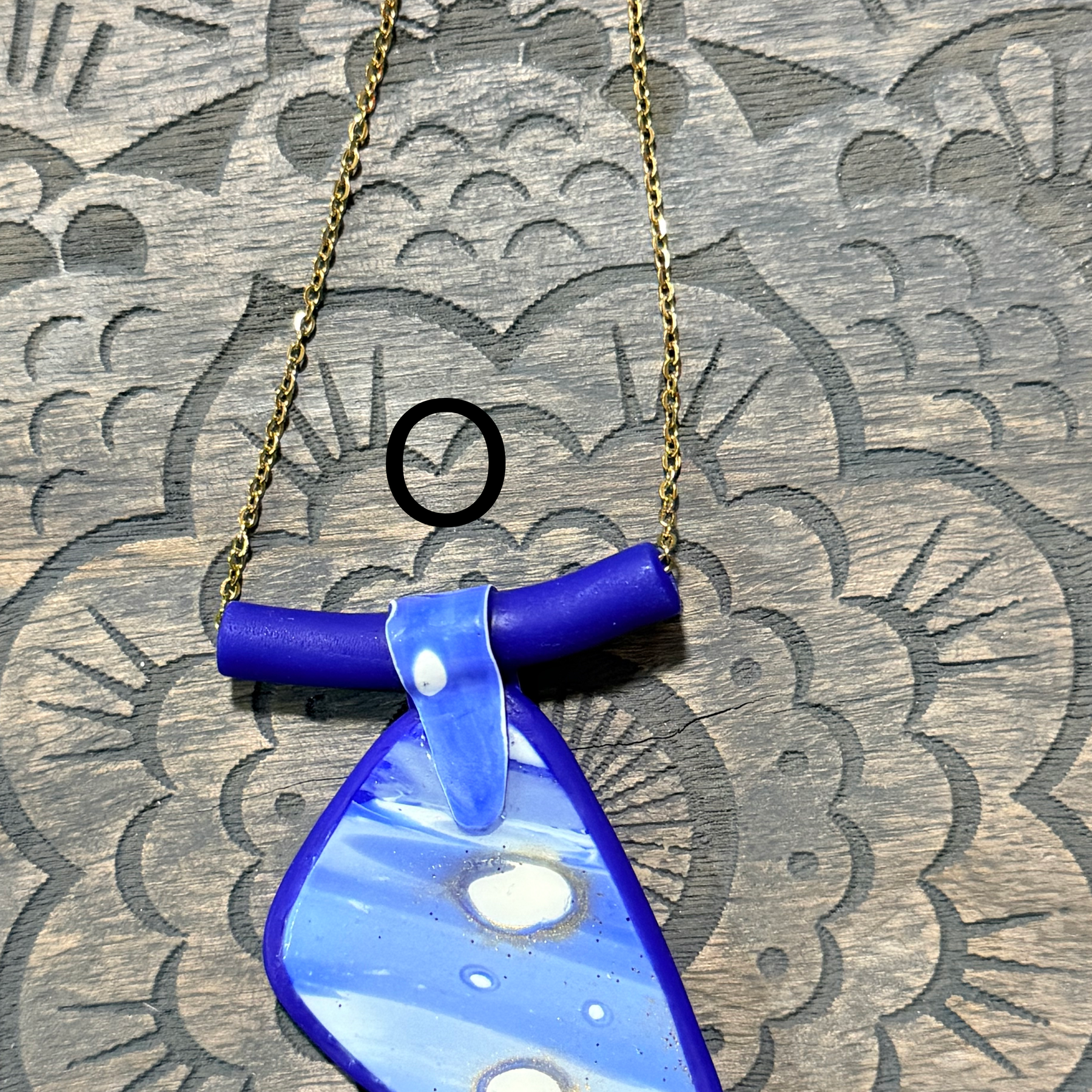 Galaxy Collection Polymer Clay Pendant Necklaces | Handmade Blue Abstract Statement Jewellery