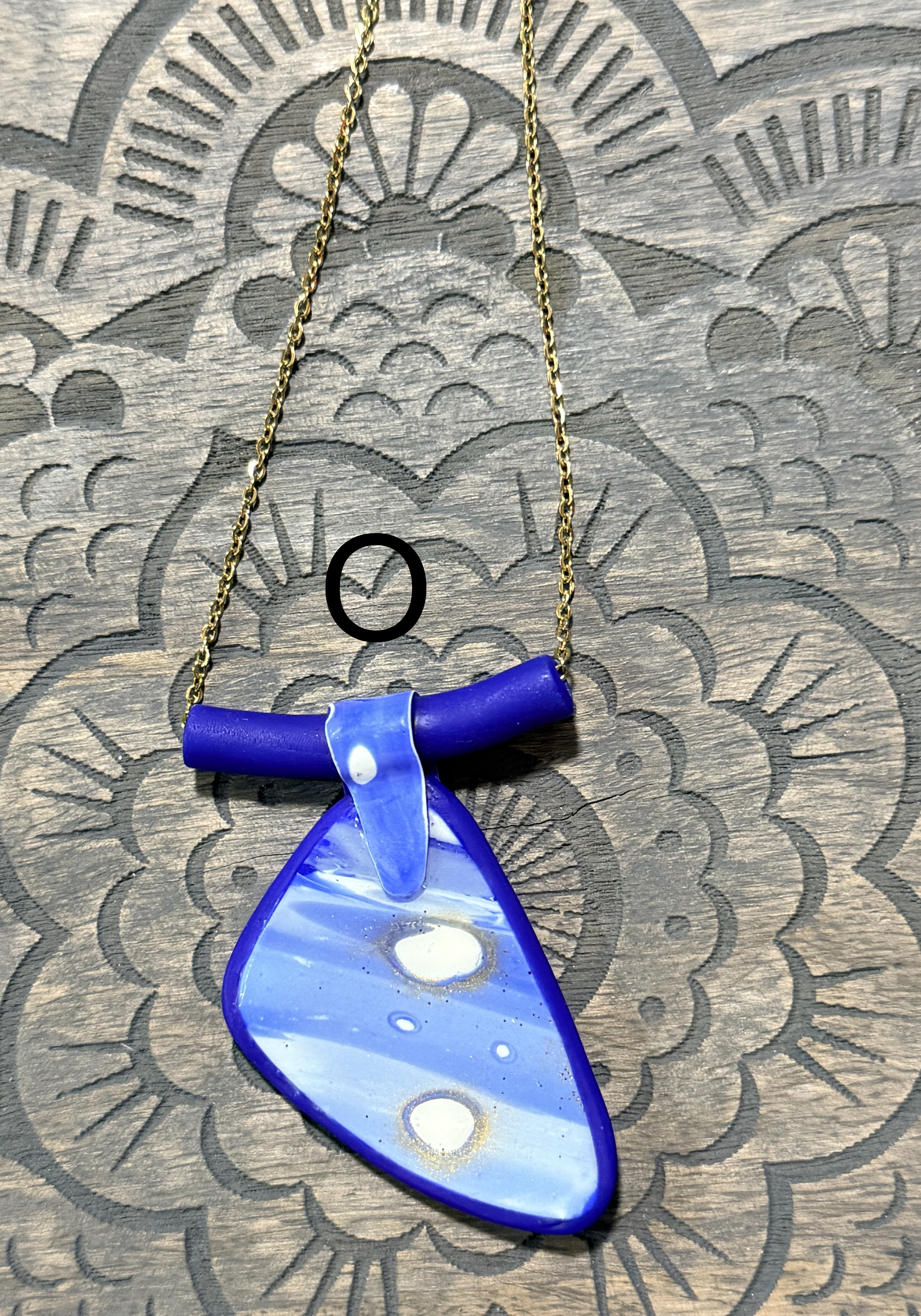 Galaxy Collection Polymer Clay Pendant Necklaces | Handmade Blue Abstract Statement Jewellery