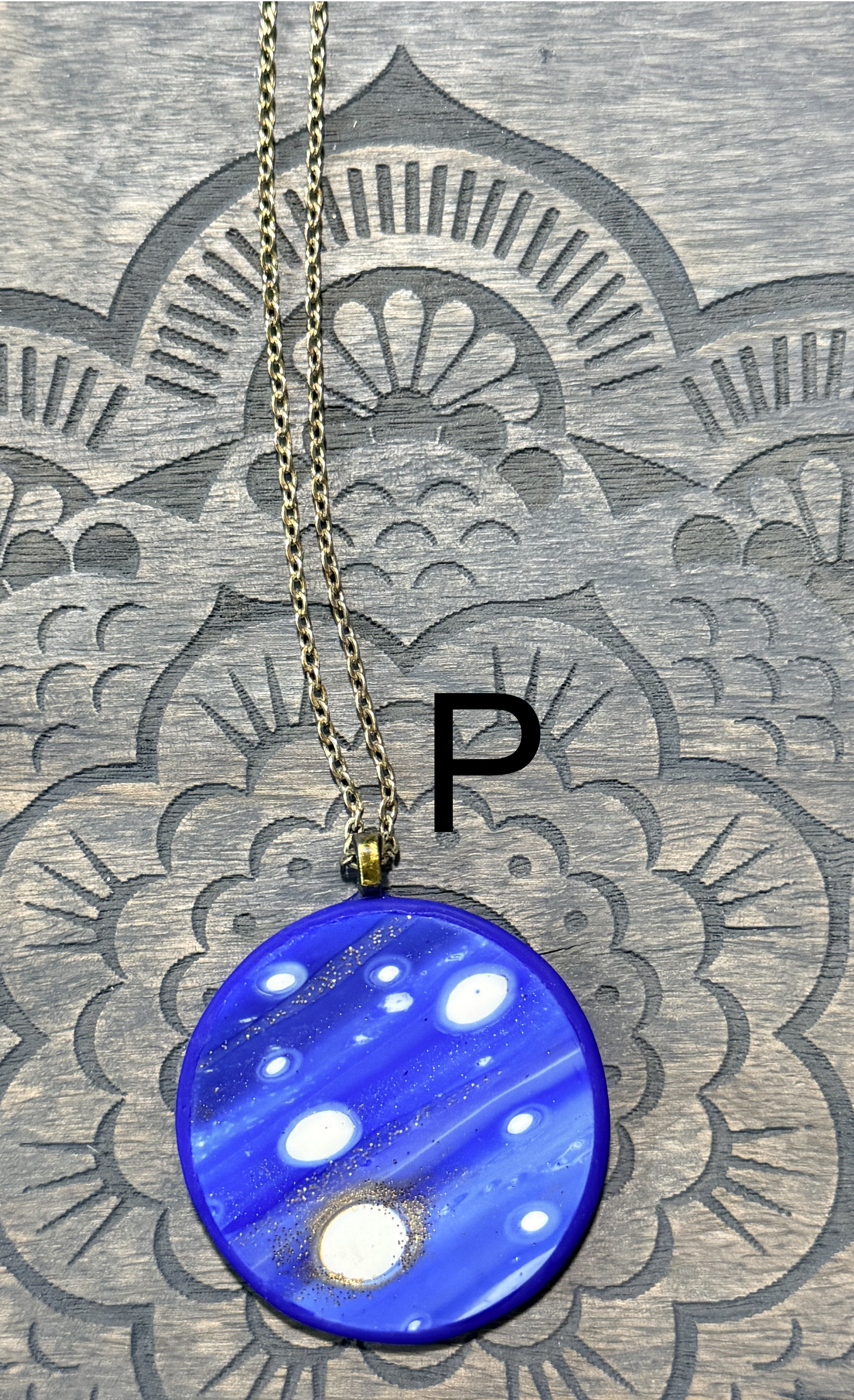Galaxy Collection Polymer Clay Pendant Necklaces | Handmade Blue Abstract Statement Jewellery