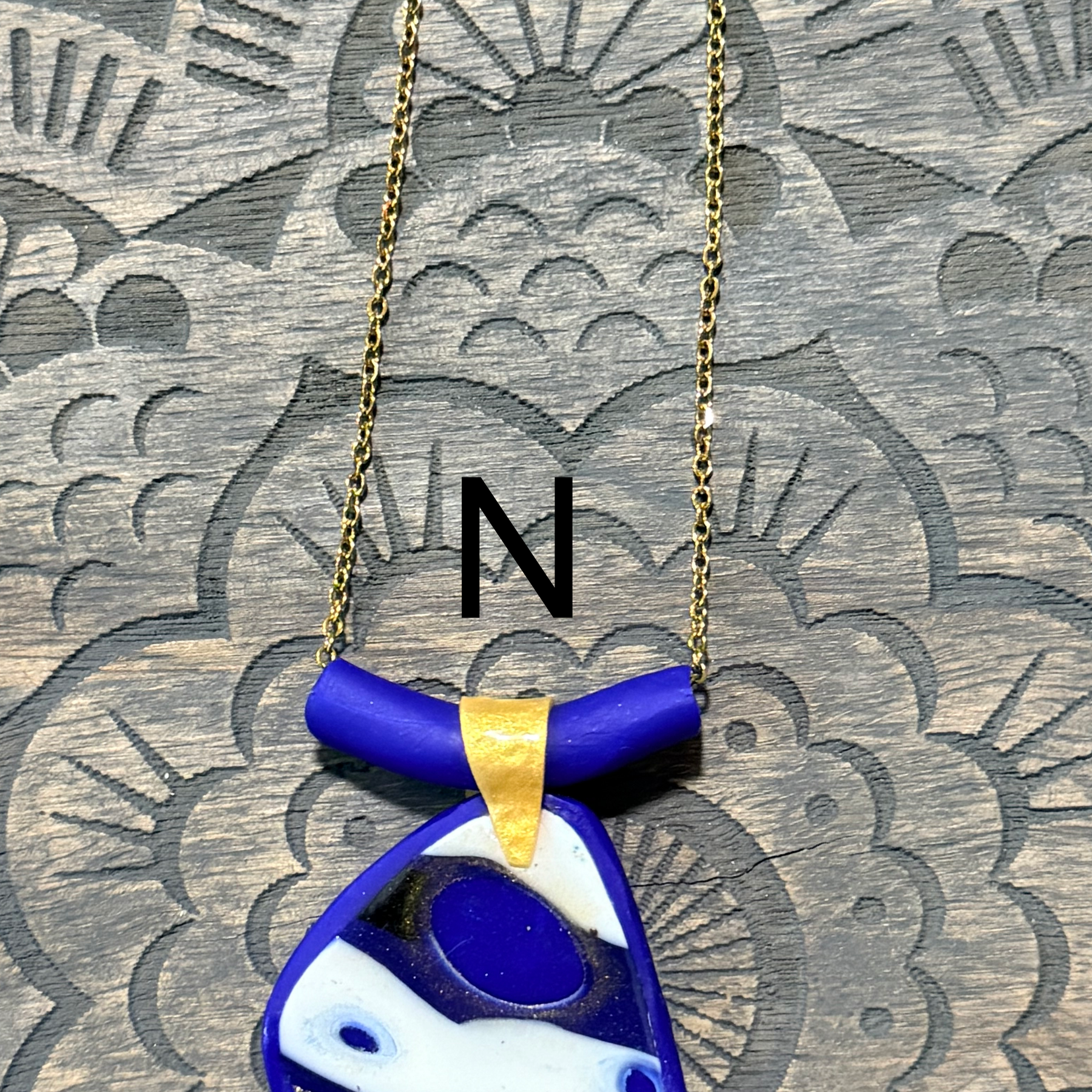 Galaxy Collection Polymer Clay Pendant Necklaces | Handmade Blue Abstract Statement Jewellery