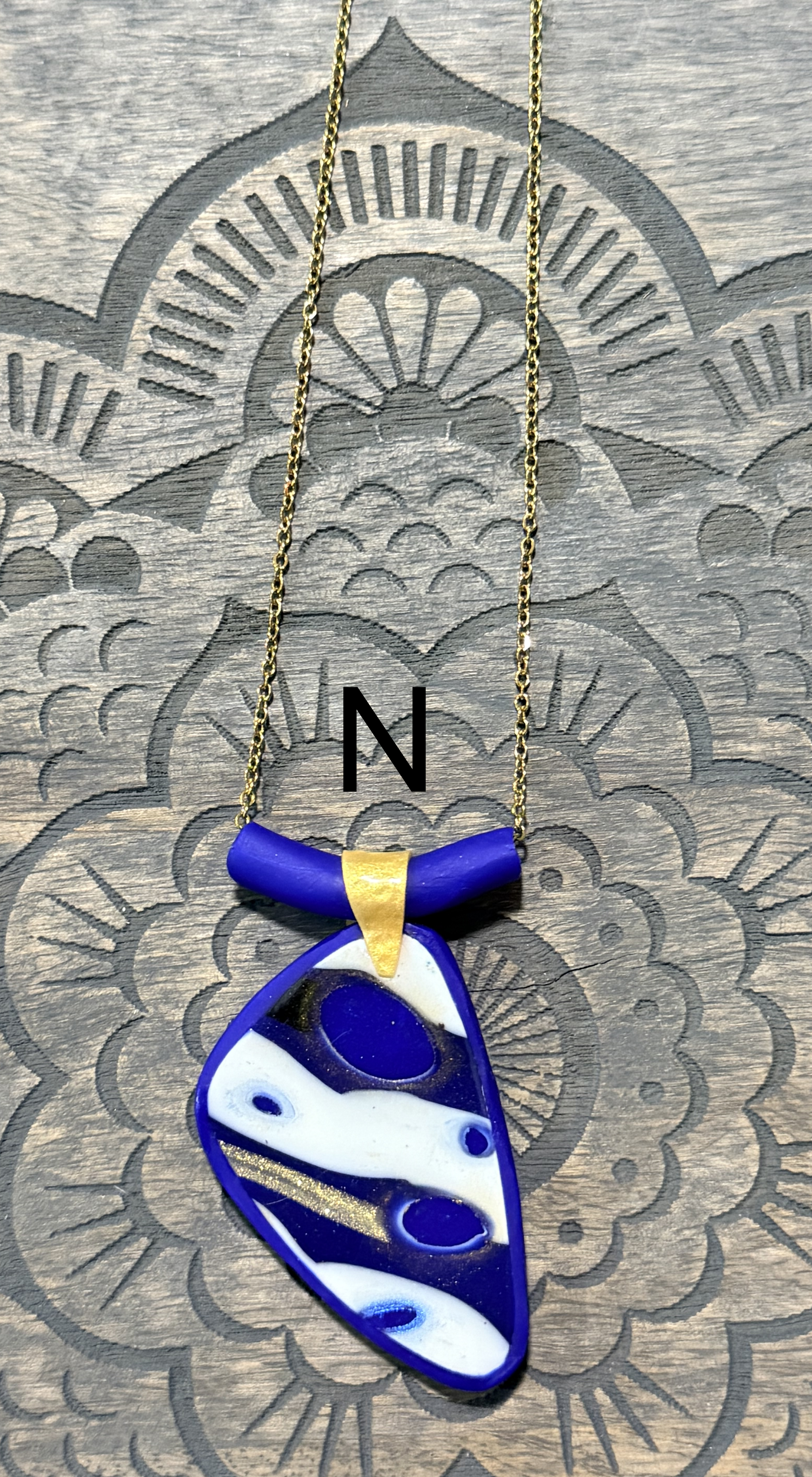 Galaxy Collection Polymer Clay Pendant Necklaces | Handmade Blue Abstract Statement Jewellery