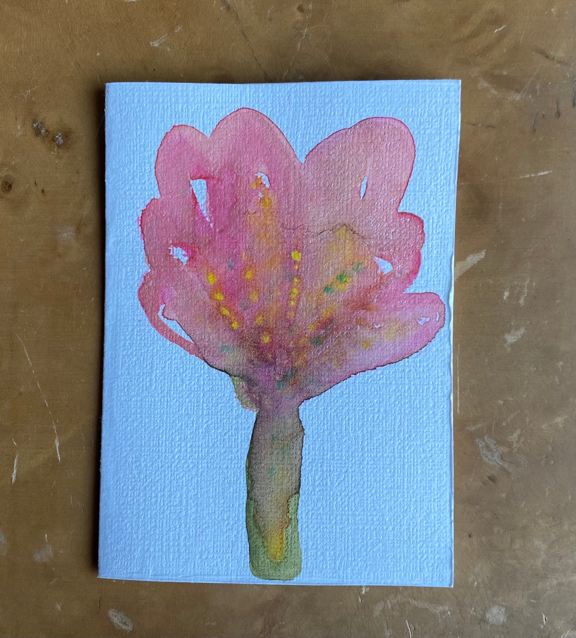 Two Unique Hand Painted Watercolour Cards | Handmade Unique Blank Flower Cards