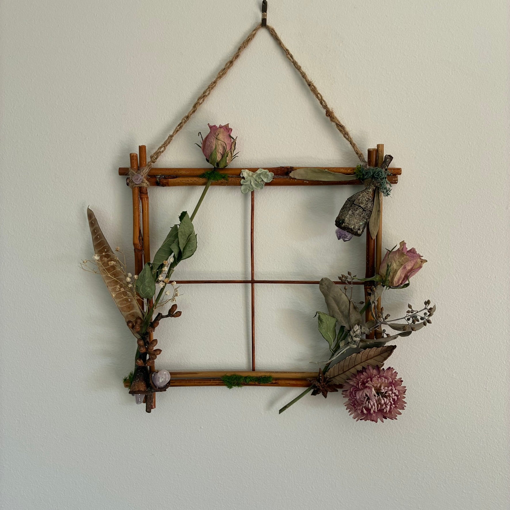 Natures Window Dressings - with Pink Roses