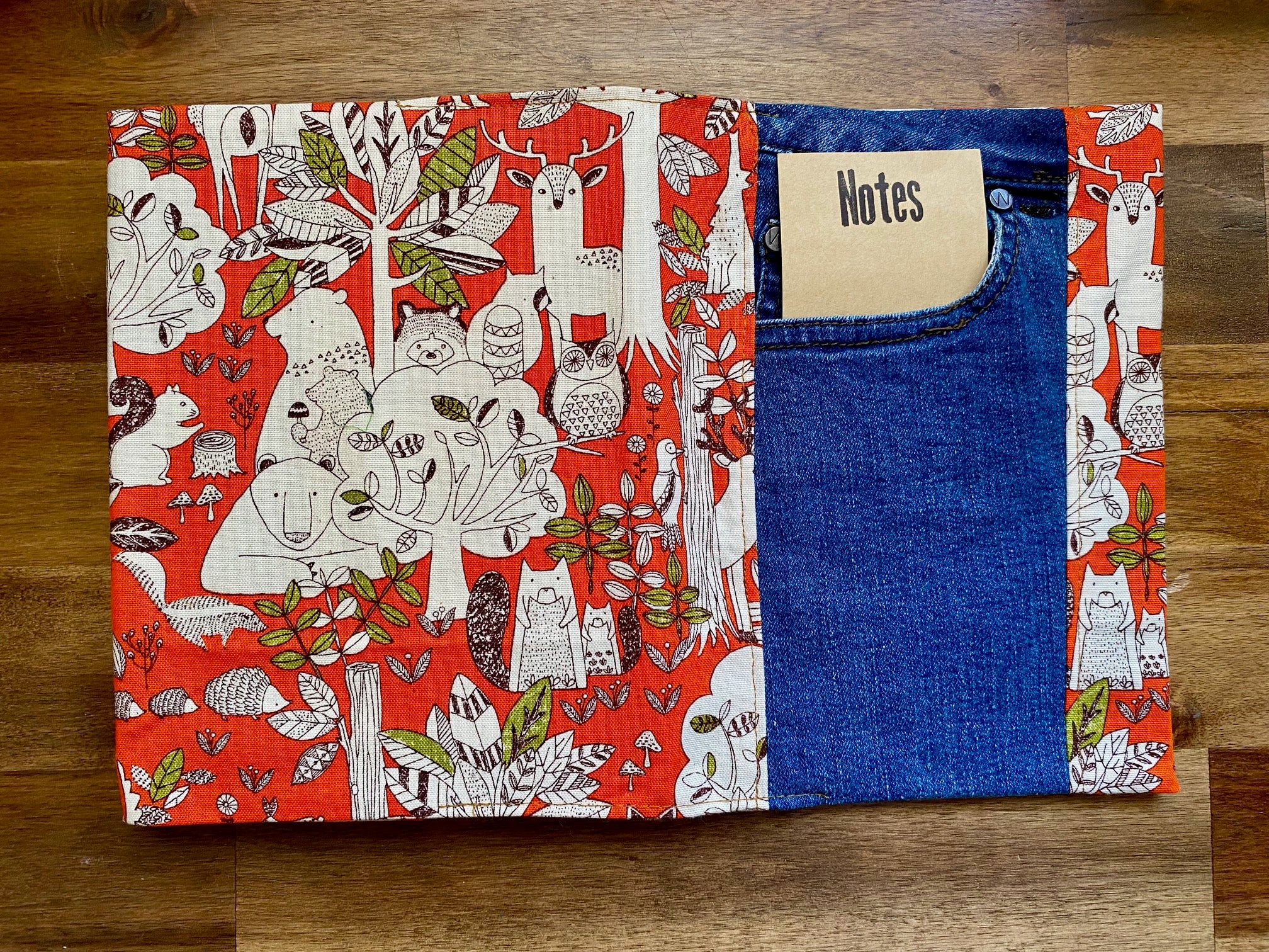 A5 Upcycled Denim Notebook - Orange