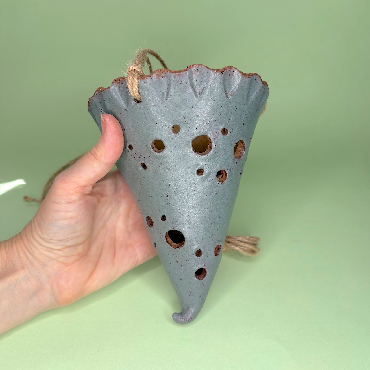 Ceramic hanging cone orchid pot