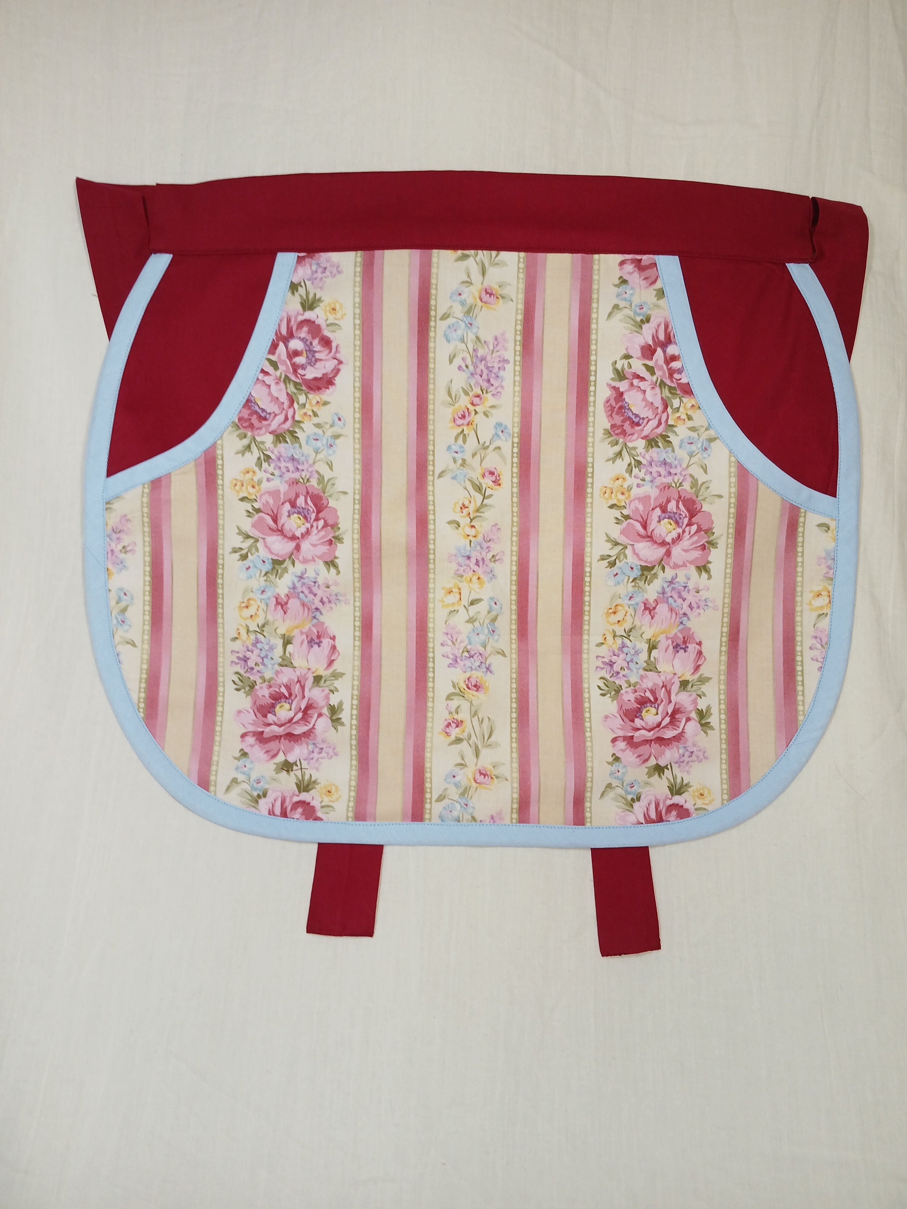 Peg or Utility Apron with flowers & stripes