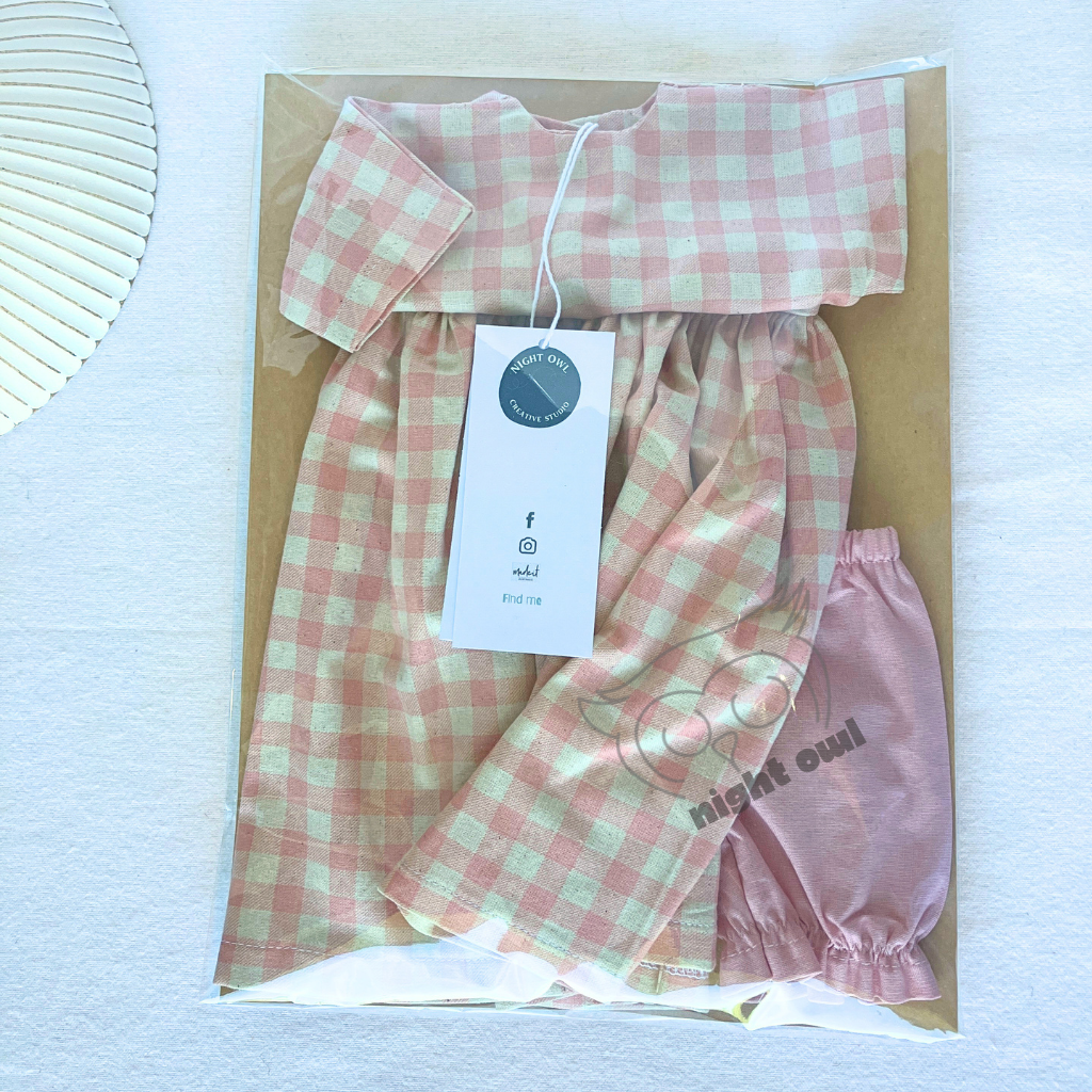Doll Dress| 53cm Doll Wardrobe Collection| Woodland Garden and Gingham
