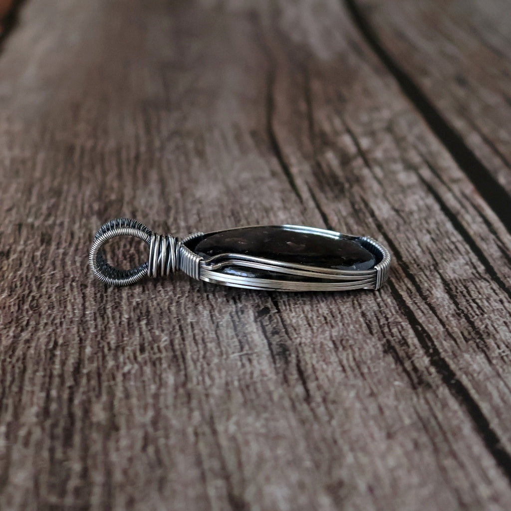 RESERVED ~ Sterling Silver Nuummite Pendant