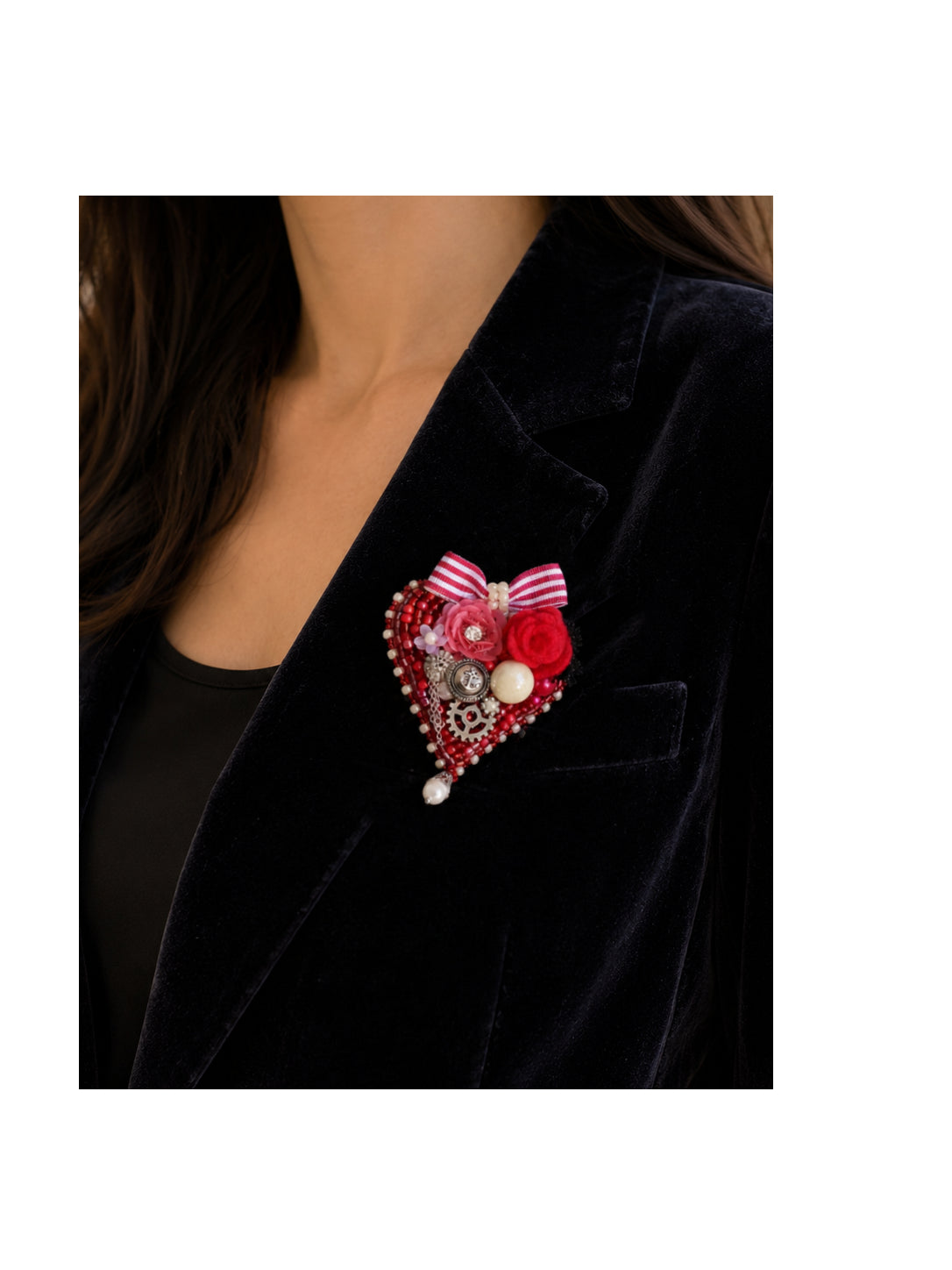 Timeless Red Heart Brooch