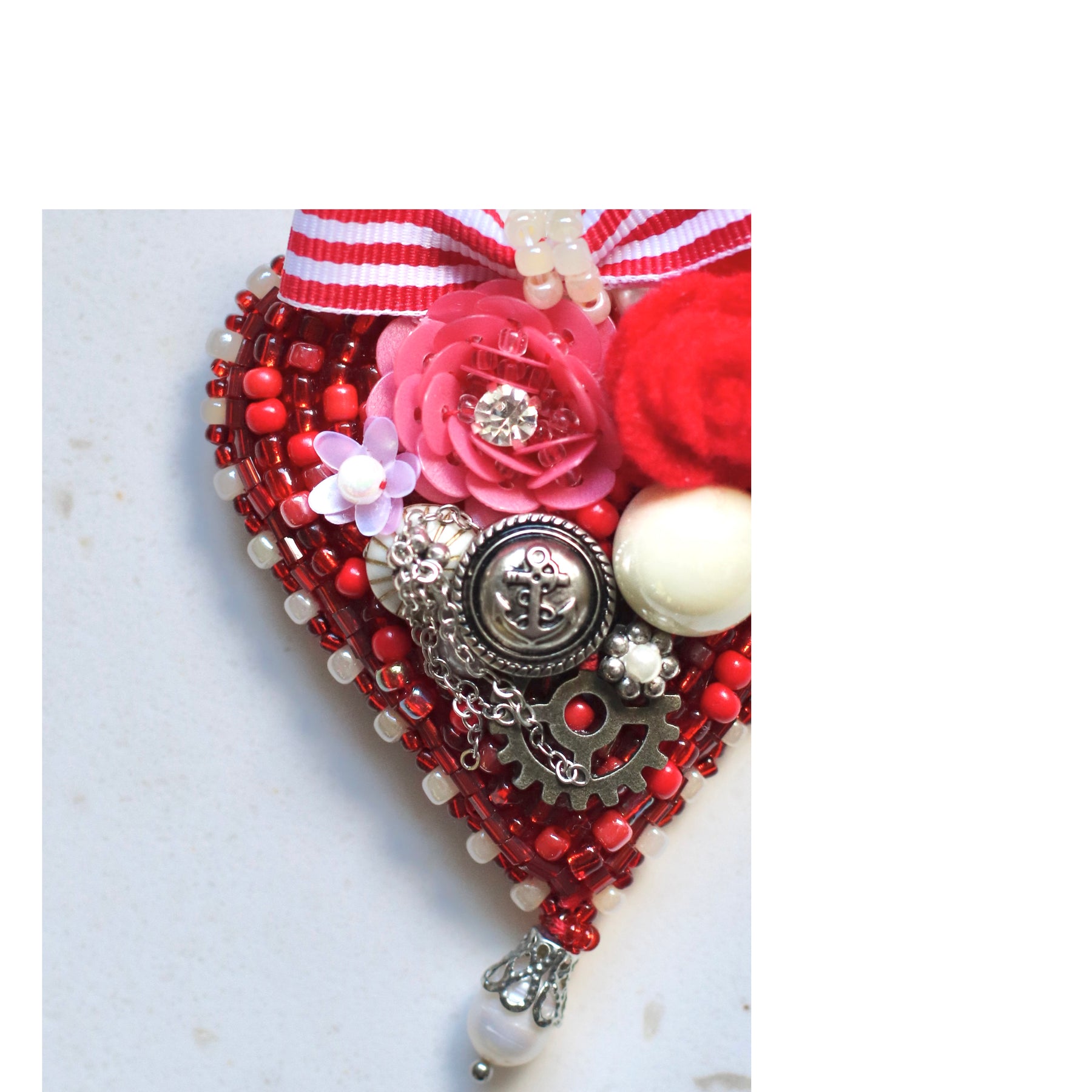 Timeless Red Heart Brooch