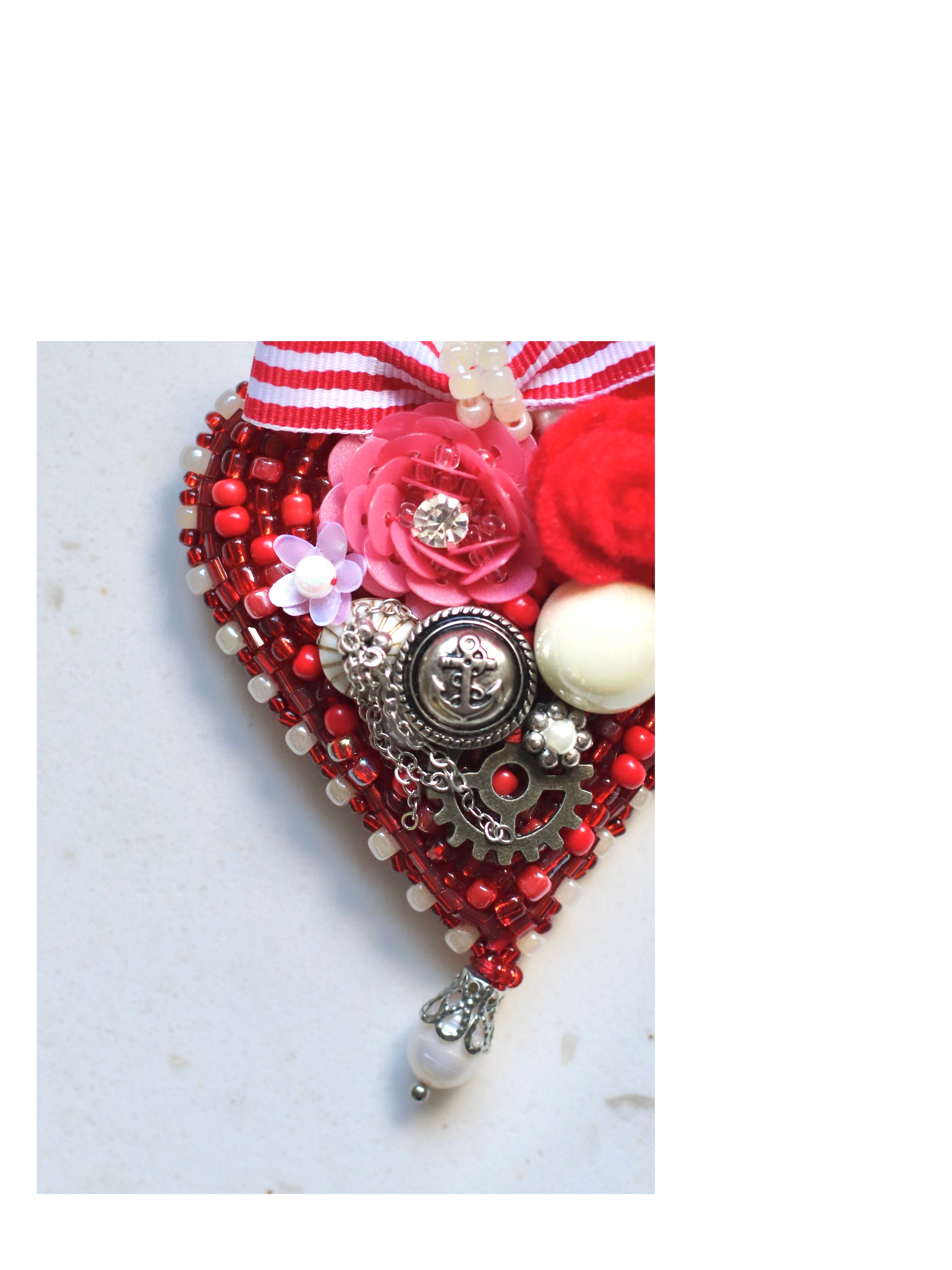 Timeless Red Heart Brooch