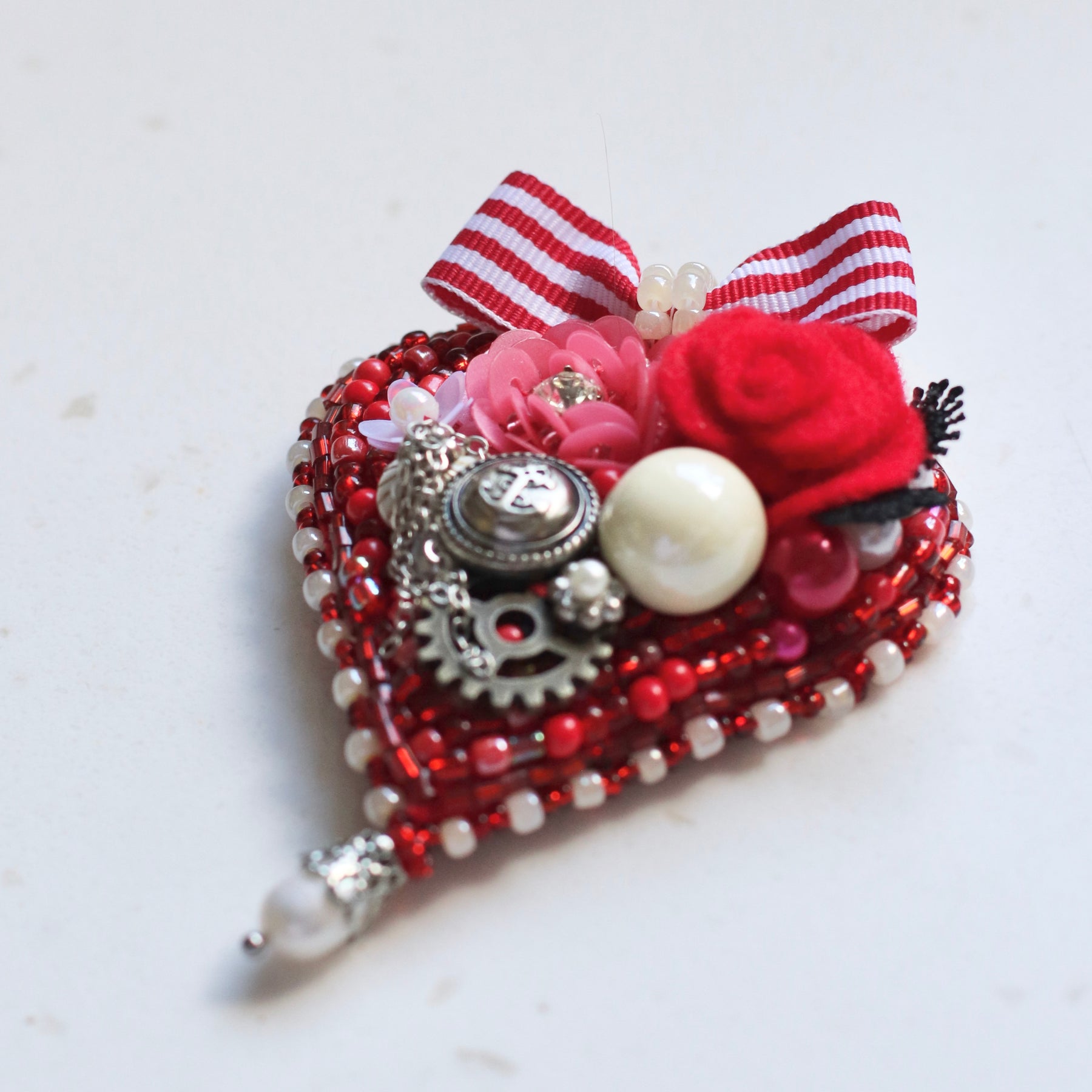Timeless Red Heart Brooch