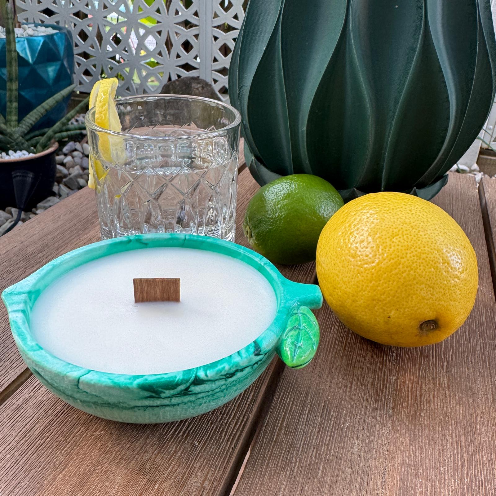 Concrete lime bowl candle with lime fragrance