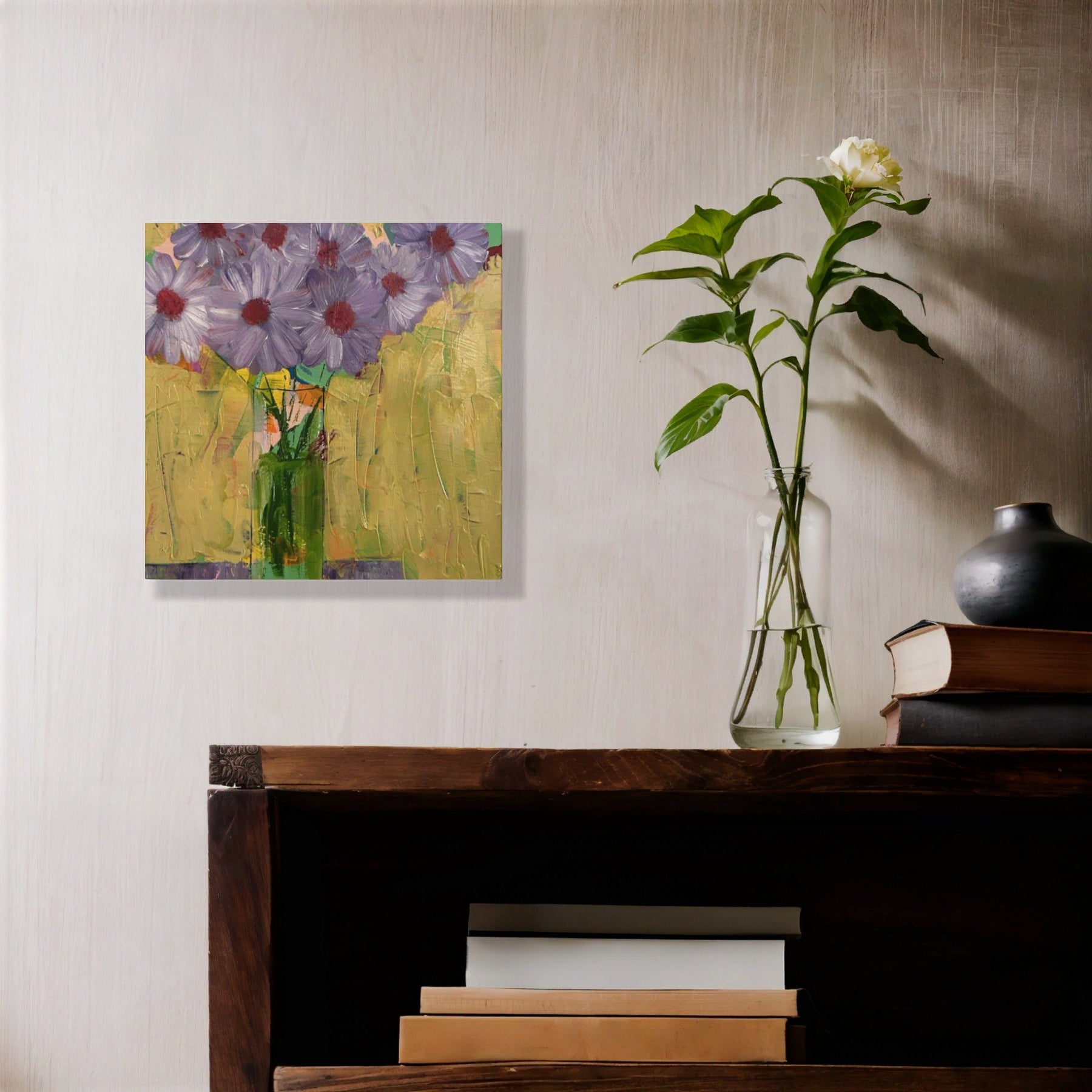 Purple Daisies Original Wall Art