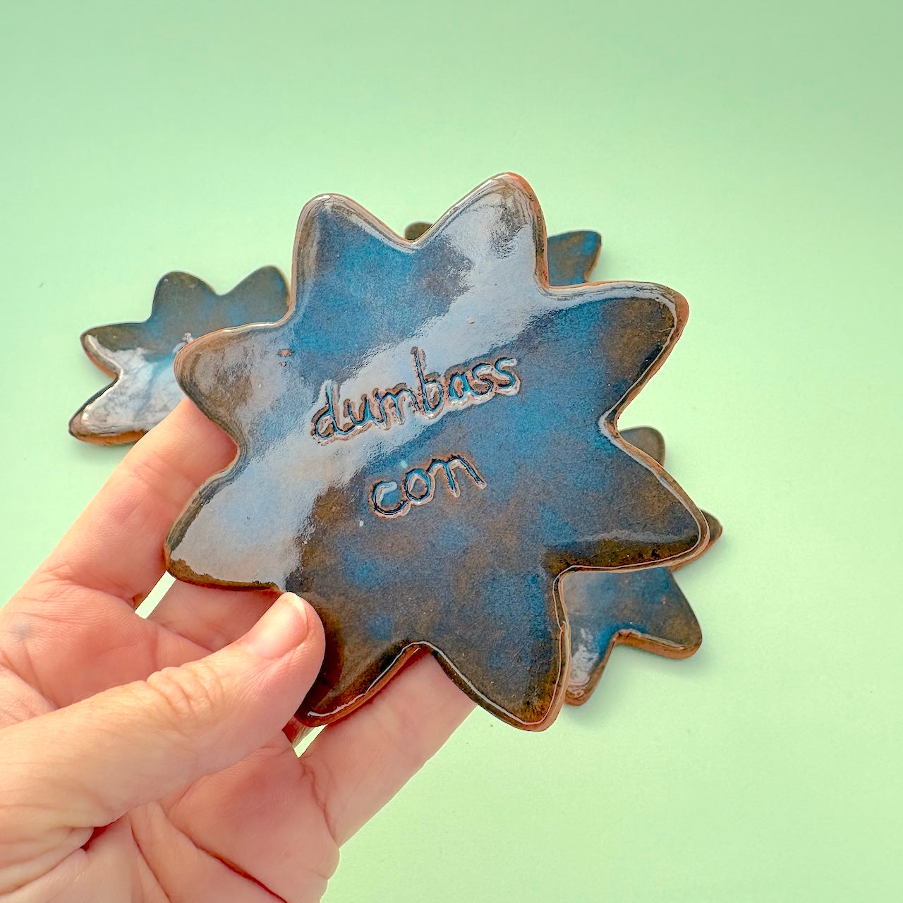 Ceramic coasters with words English/French