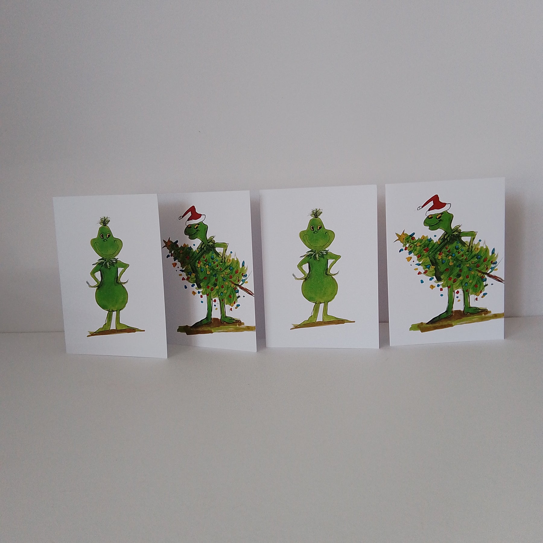 Grinch Christmas cards and tags