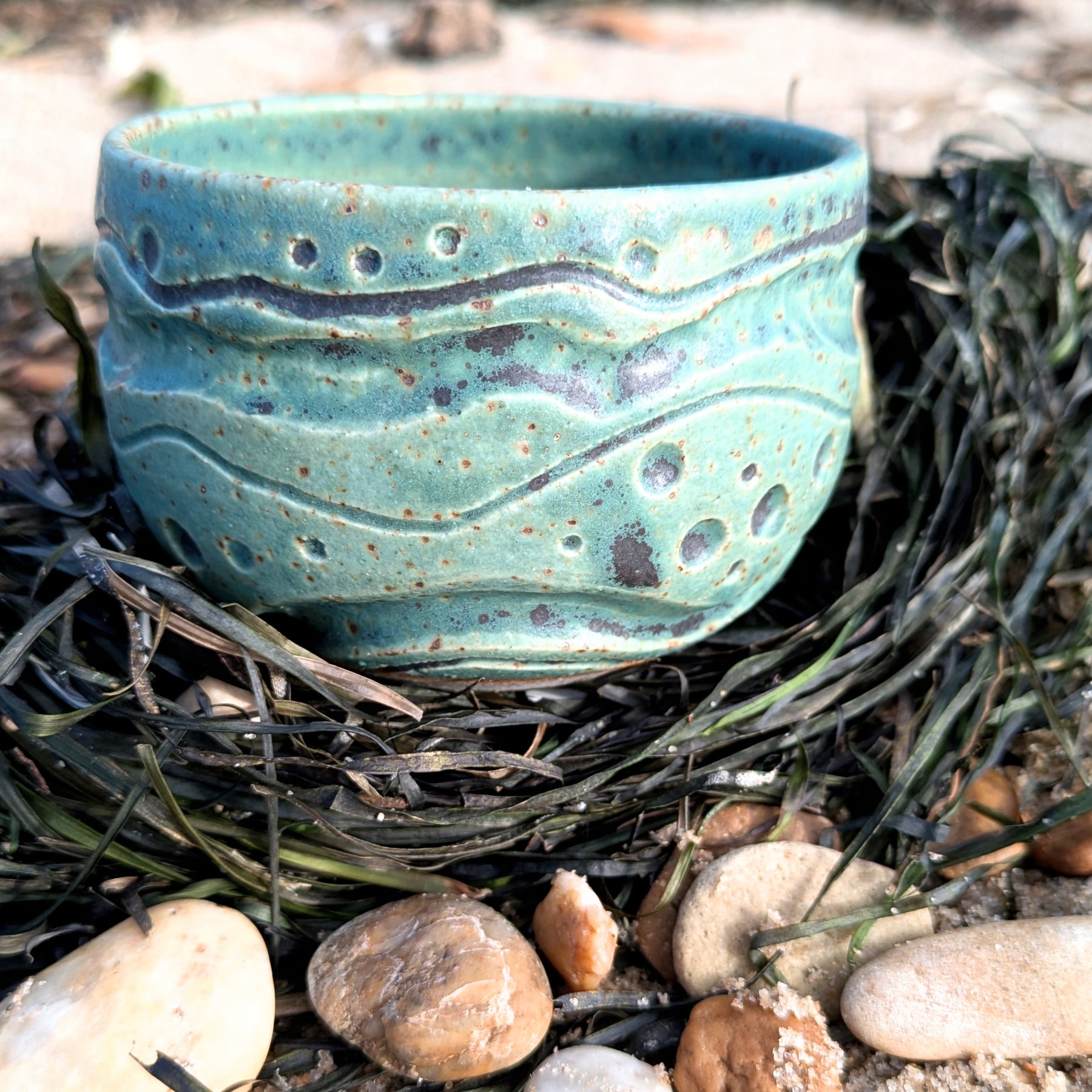 Seaweed and pebbles mug or coffee bowl